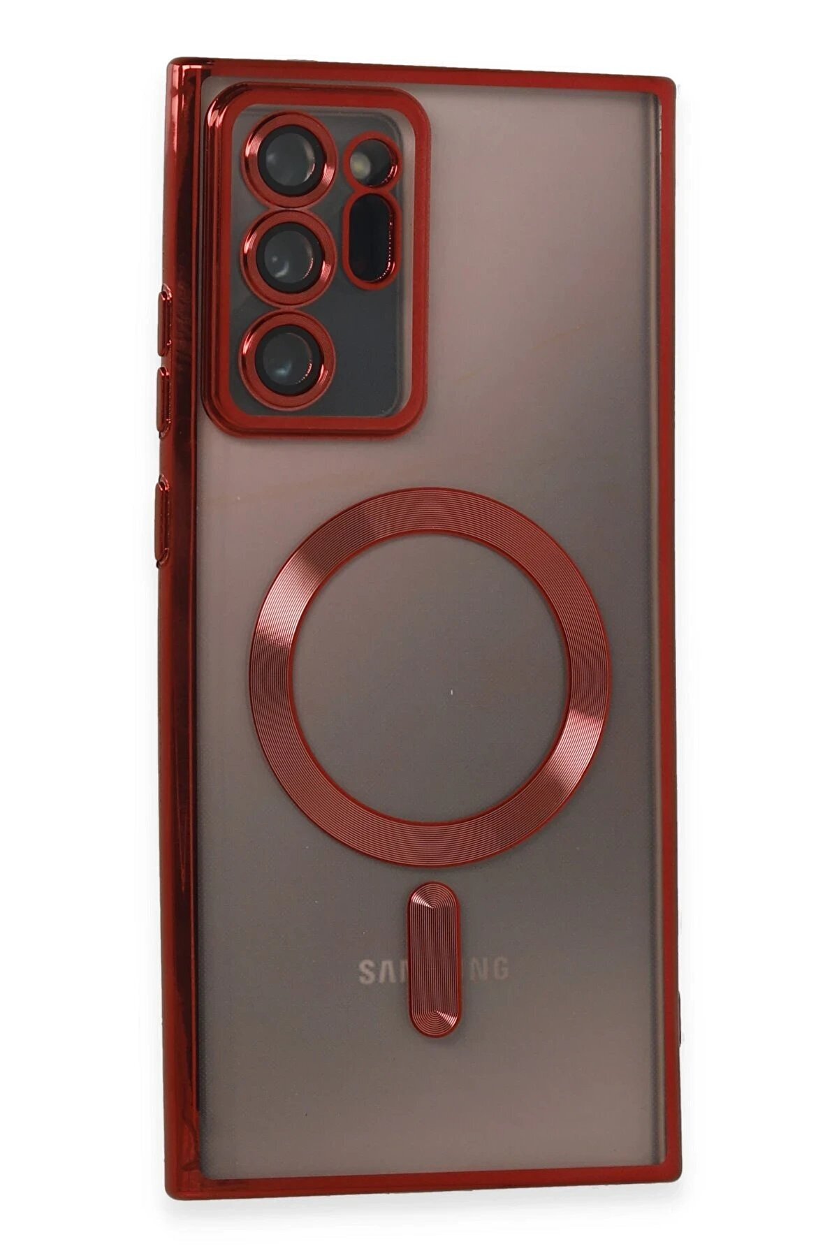 CepteToptan Samsung Galaxy Note 20 Ultra Kılıf Kross Magneticsafe Kapak - Kırmızı - DROPX8750-7500