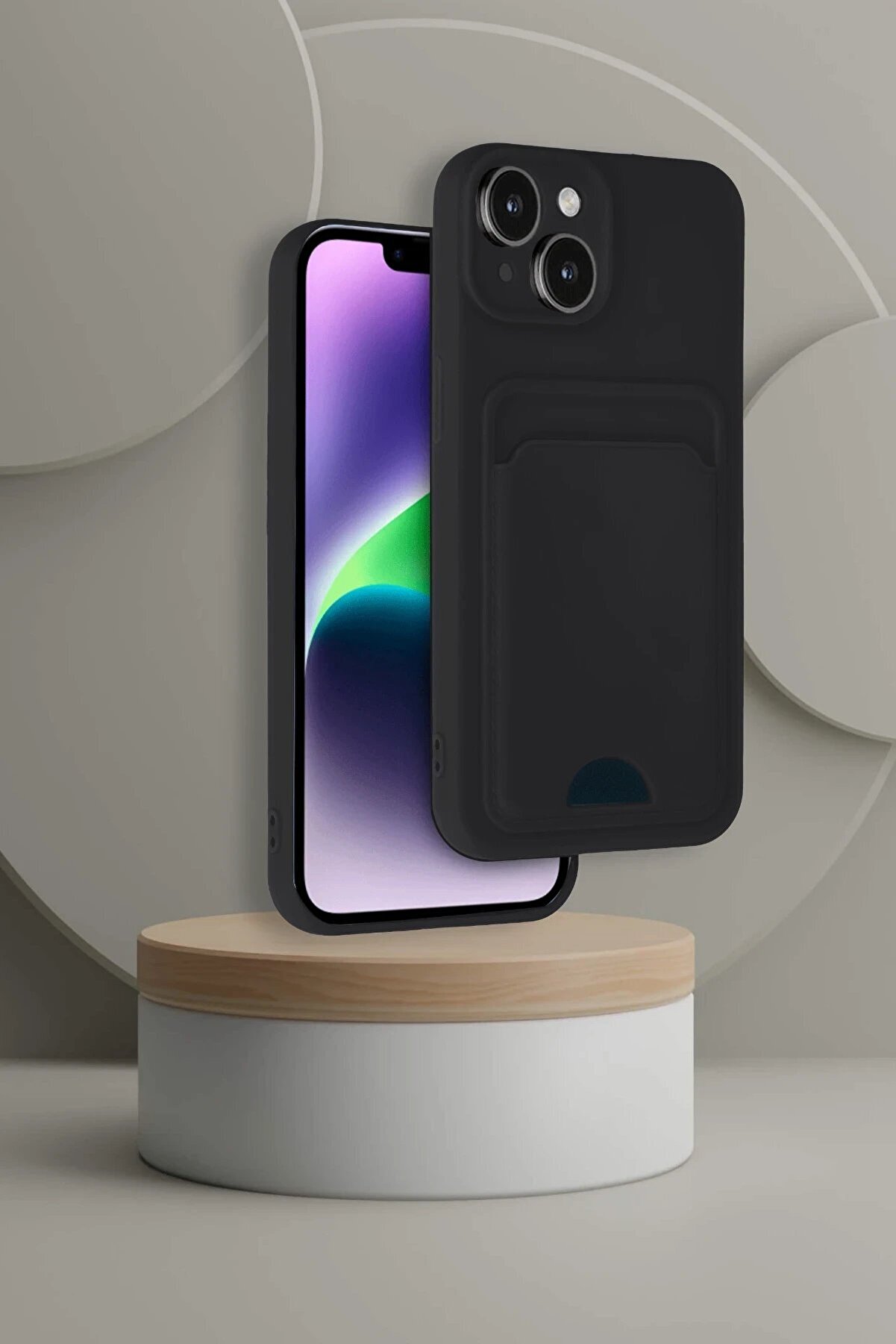 İphone 14 Kılıf Kelvi̇n Kartvi̇zi̇tli̇ Si̇li̇kon - Laci̇vert - Dropx6587-3264