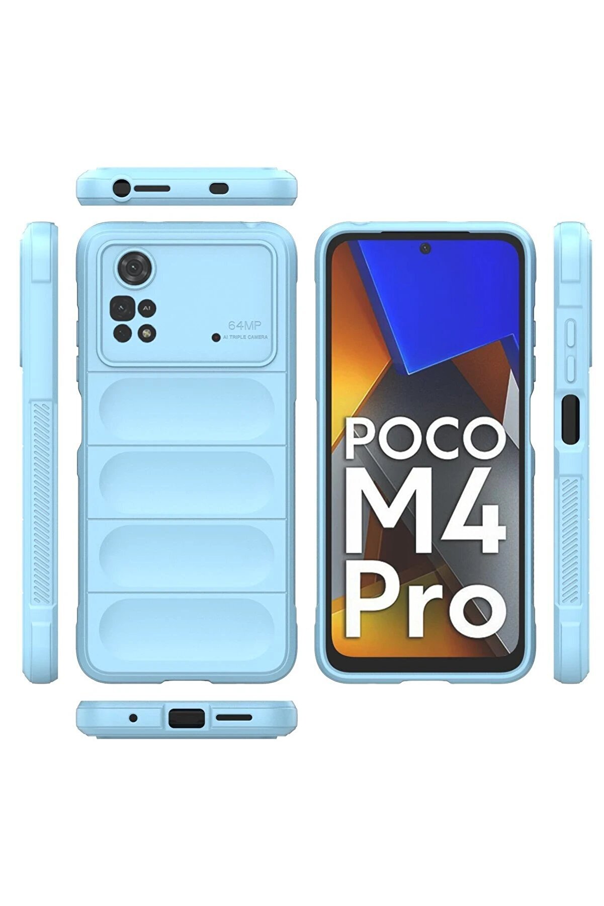 Xi̇aomi̇ Poco M4 Pro 4G Kılıf Opti̇mum Si̇li̇kon - Sky Blue - Dropx7119-1269