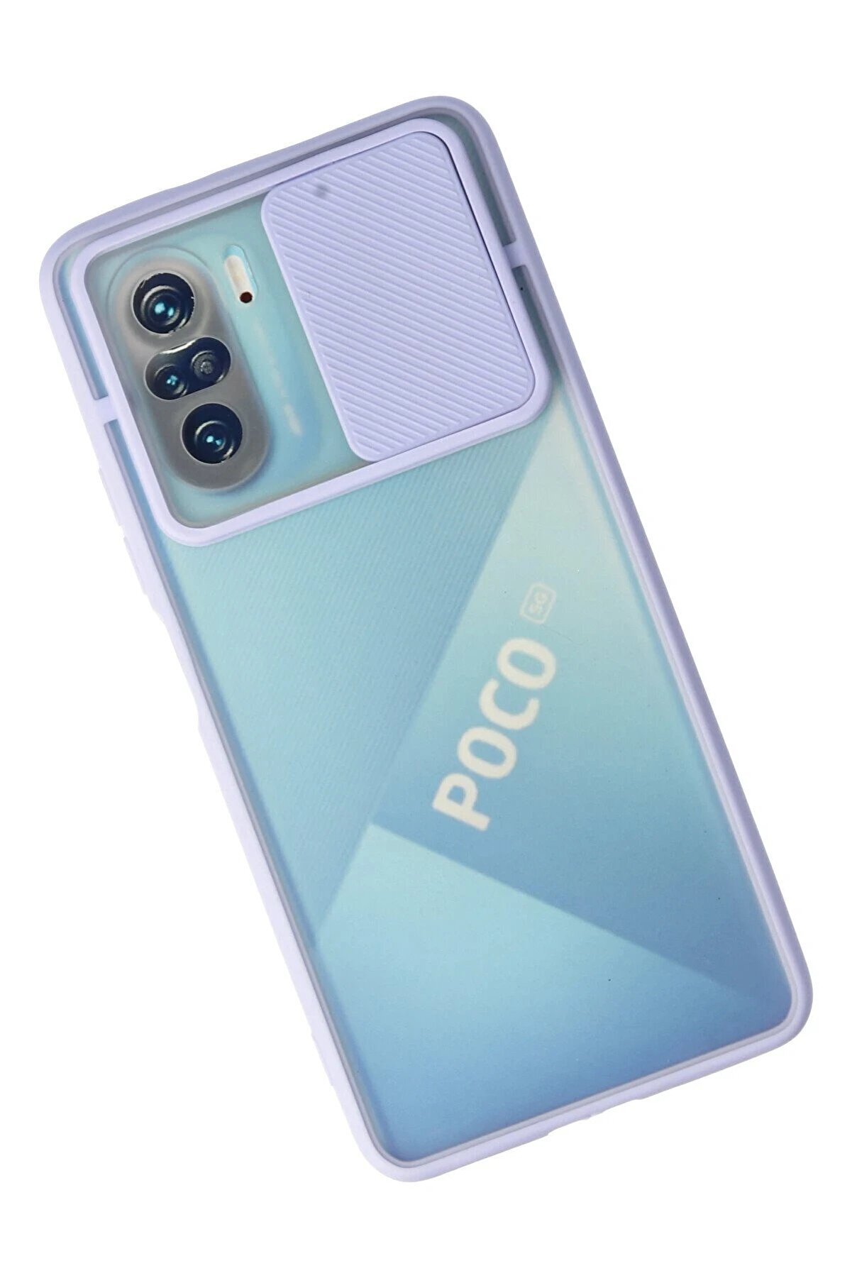 Xi̇aomi̇ Poco F3 Kılıf Palm Buzlu Kamera Sürgülü Si̇li̇kon - Li̇la - Dropx4766-3592