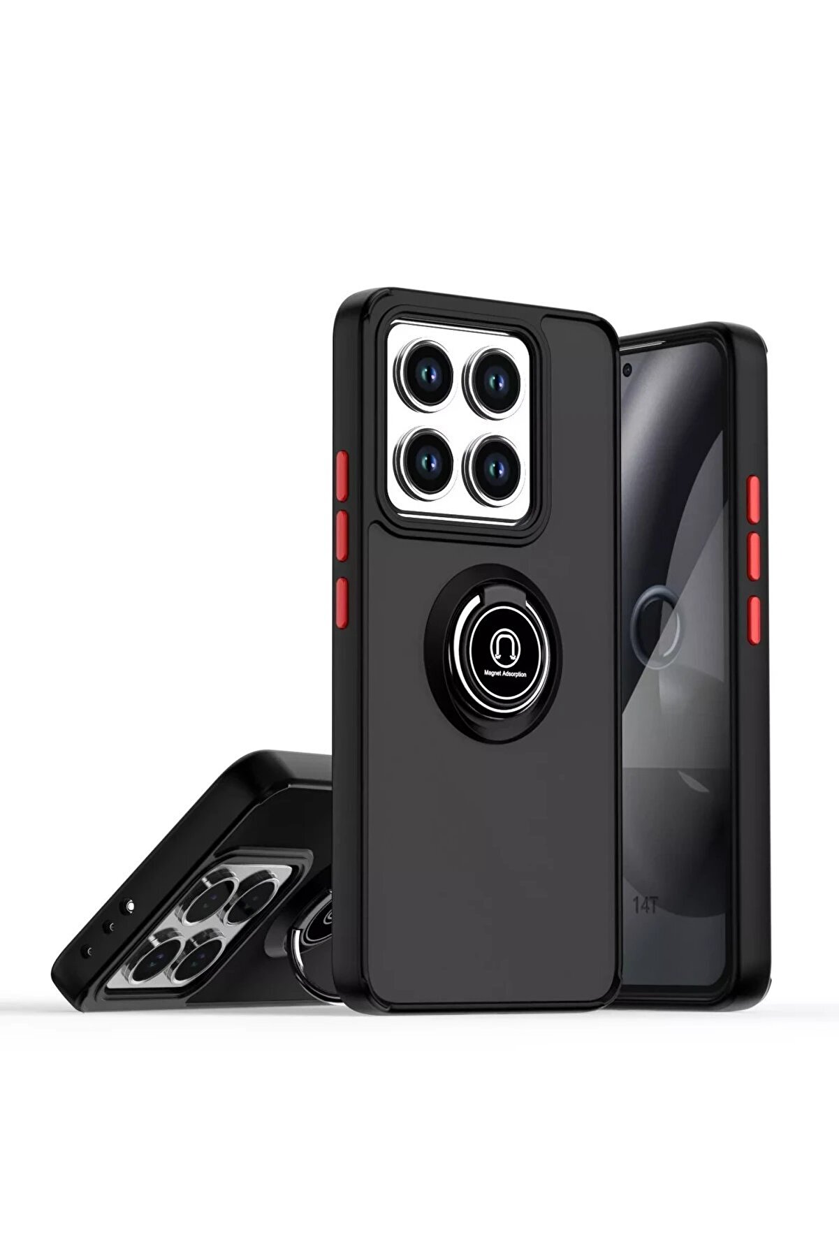 CepteToptan Xiaomi Mi 14T Montreal Yüzüklü Silikon Kapak - Siyah - DROPX9448-9848