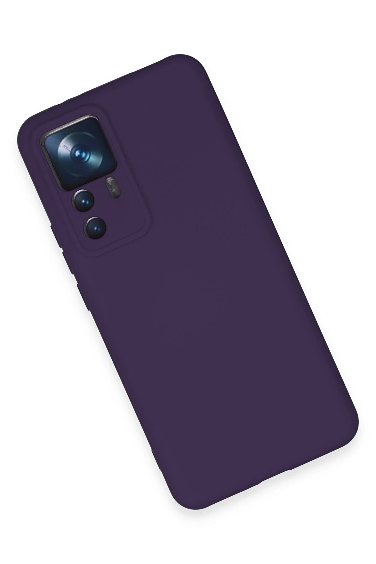 Xi̇aomi̇ Mi̇ 12T Pro Kılıf Nano İçi̇ Kadi̇fe Si̇li̇kon - Mor - Dropx4805-9935