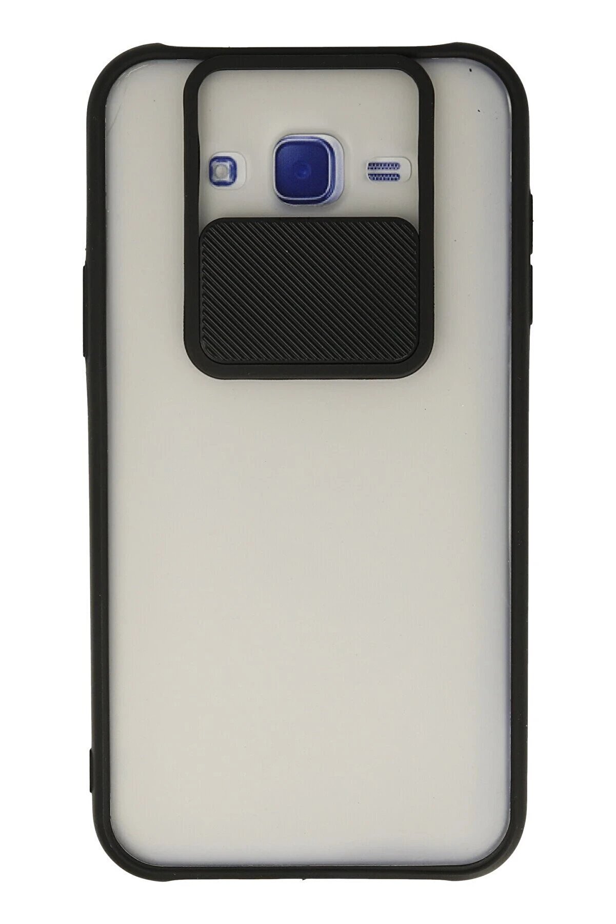 CepteToptan Samsung Galaxy J7 Kılıf Palm Buzlu Kamera Sürgülü Silikon - Siyah - DROPX9385-9085