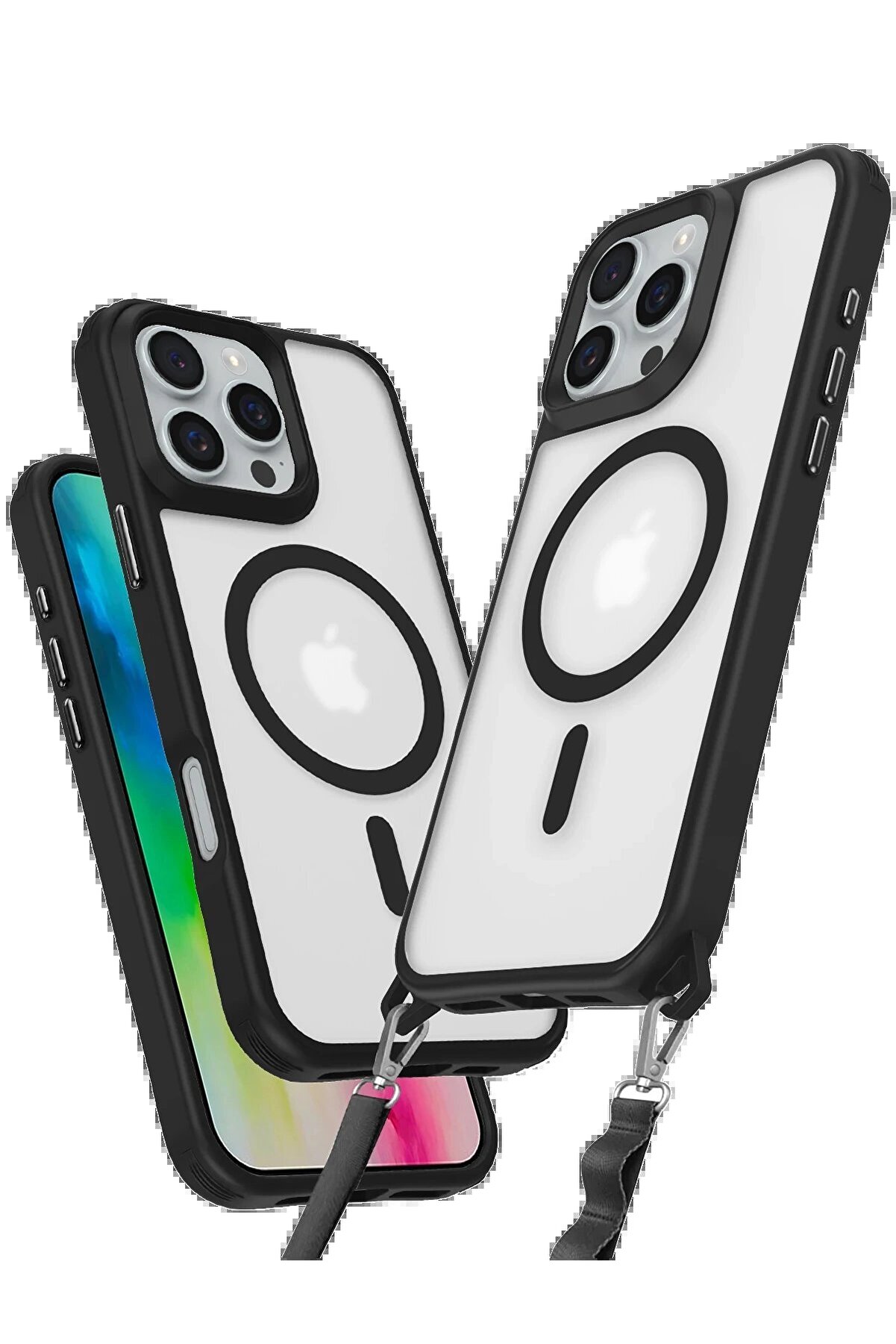 CepteToptan iPhone 16 Pro Max Kılıf Enka Magsafe Silikon Kılıf - Siyah - DROPX8289-4896