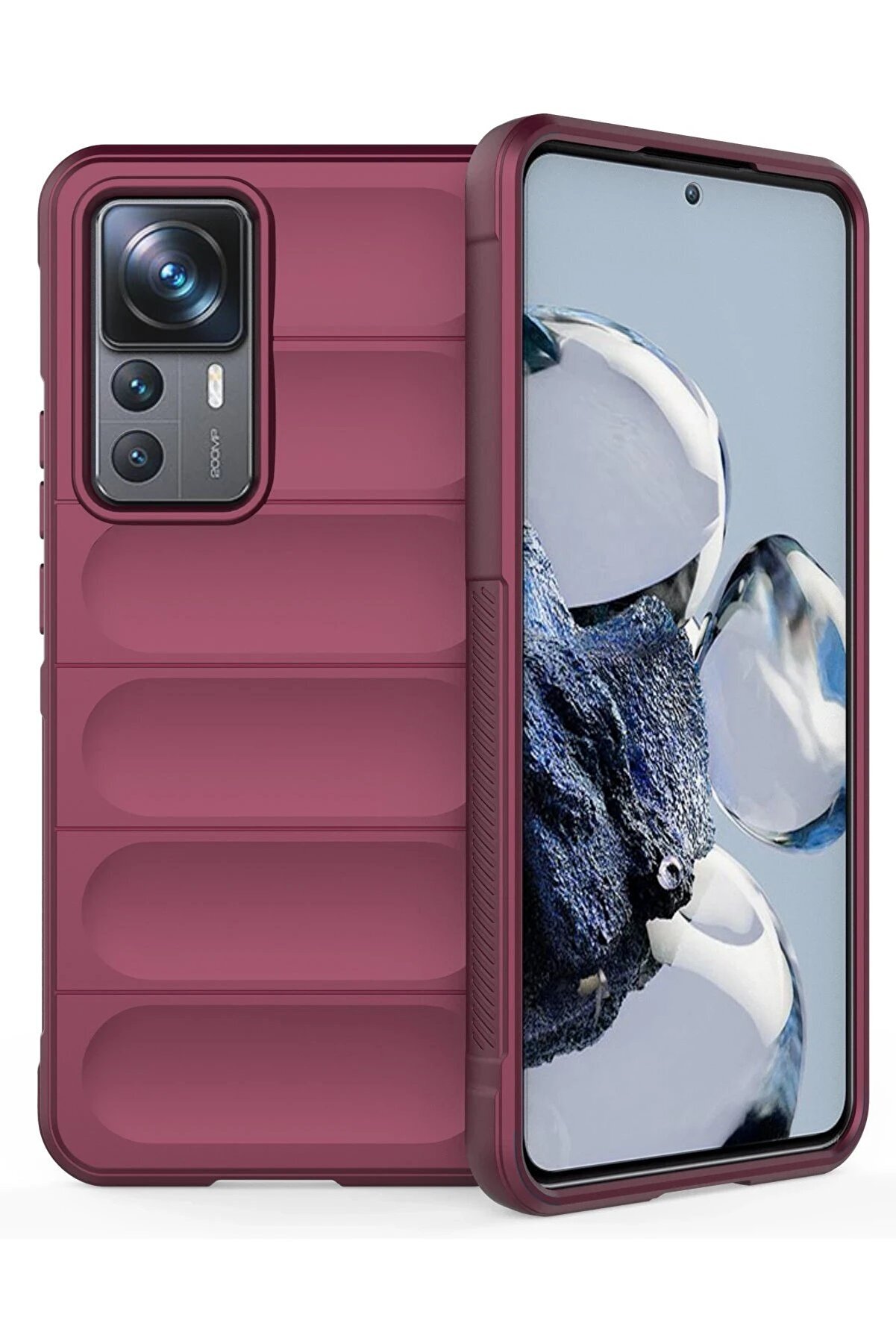 CepteToptan Xiaomi Mi 12T Pro Kılıf Optimum Silikon - Bordo - DROPX6360-7029