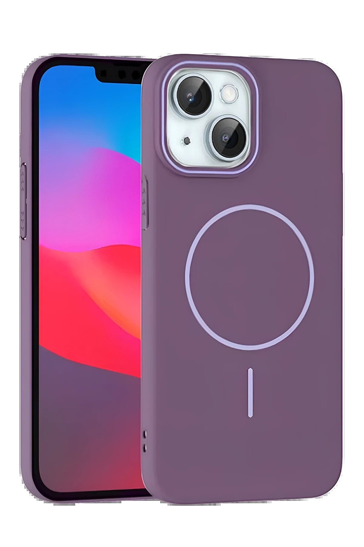 CepteToptan iPhone 15 Plus Broş Magsafe Kapak - Mor - DROPX1893-4788