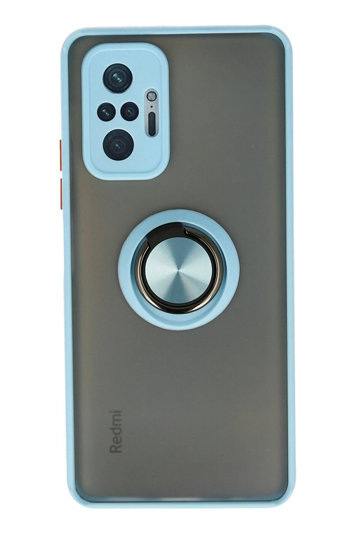 CepteToptan Xiaomi Redmi Note 10 Pro Kılıf Montreal Yüzüklü Silikon Kapak - Buz Mavi - DROPX6587-4556