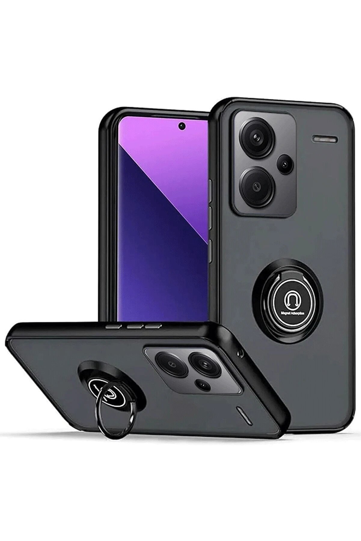 CepteToptan Xiaomi Redmi Note 13 Pro Plus Kılıf Montreal Y&uuml;z&uuml;kl&uuml; Silikon Kapak - Siyah - DROPX4539-4038