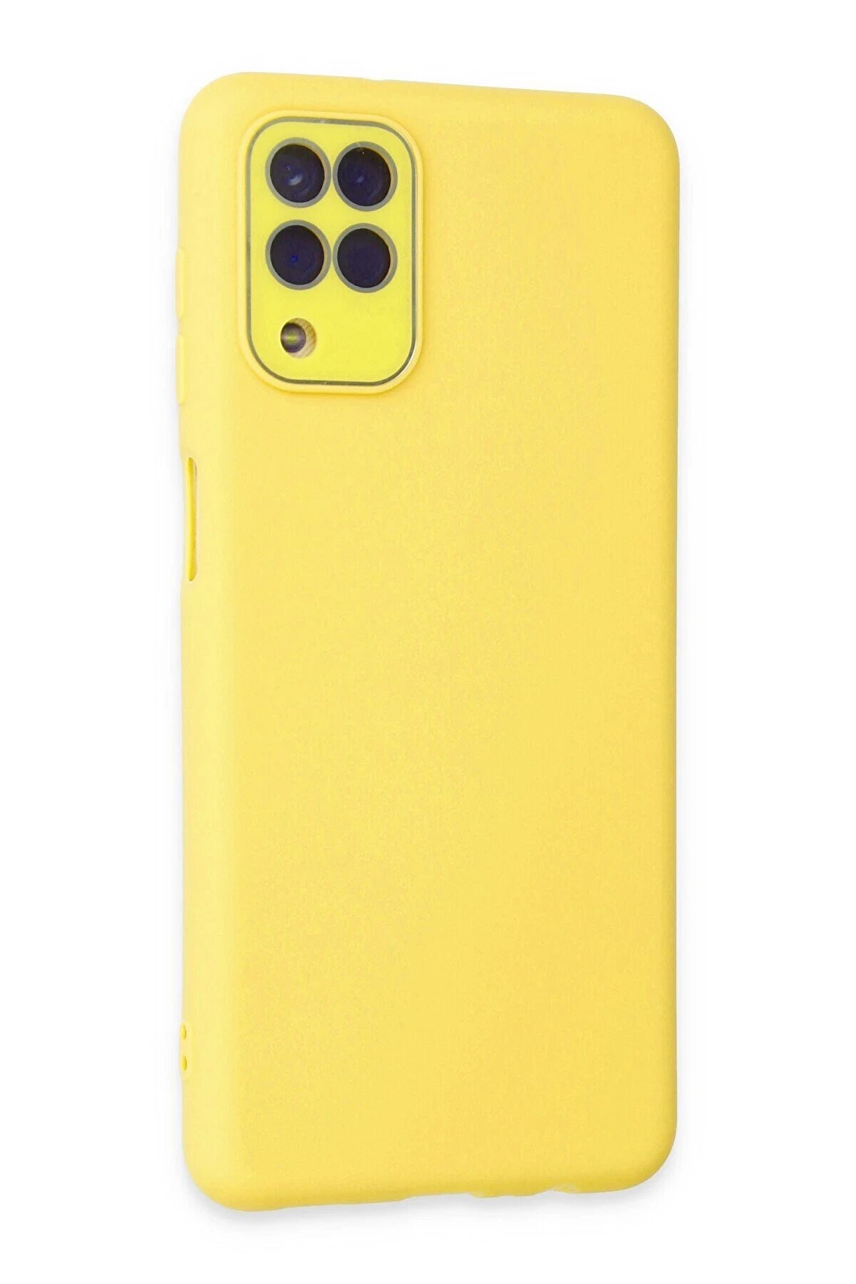 Samsung Galaxy A22 Kılıf Lansman Glass Kapak - Sarı - Dropx9762-4138