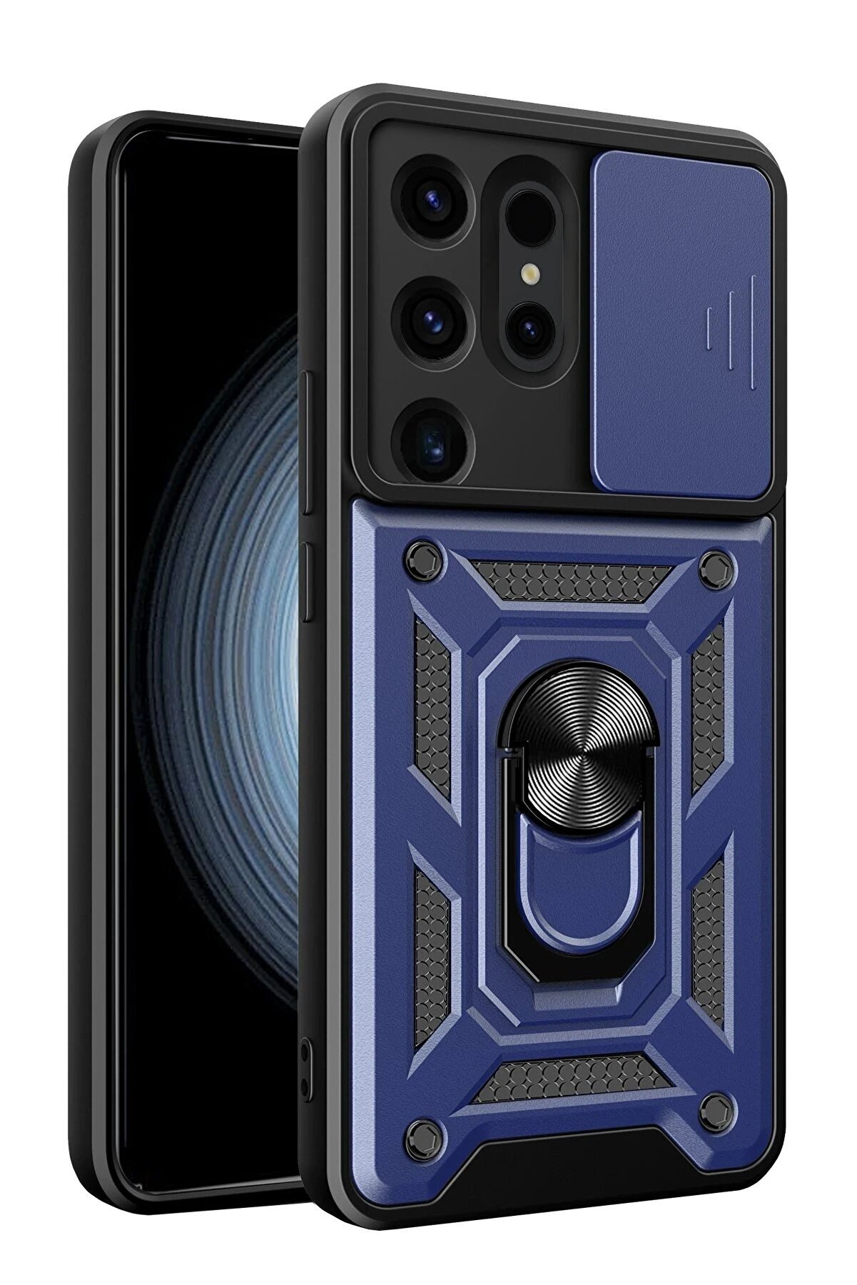 CepteToptan Samsung Galaxy S24 Ultra Kılıf Pars Lens Y&uuml;z&uuml;kl&uuml; Silikon - Lacivert - DROPX4584-2542
