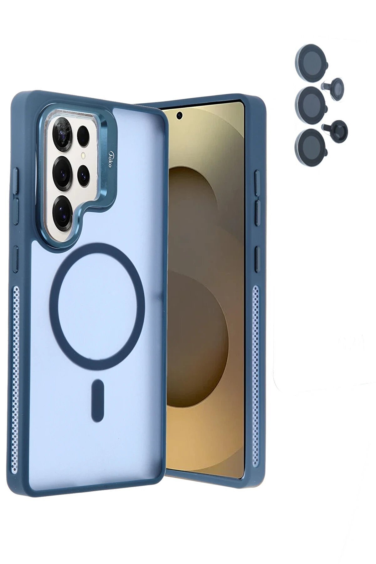 CepteToptan Samsung Galaxy S25 Ultra Flet Lens Magsafe Kapak - Lacivert - DROPX3116-2138