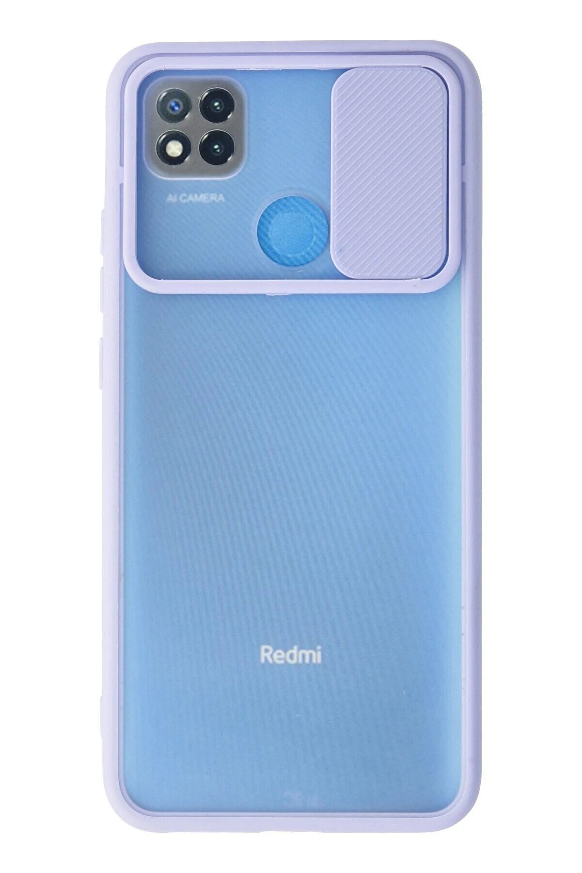 CepteToptan Xiaomi Redmi 9C Kılıf Palm Buzlu Kamera Sürgülü Silikon - Lila - DROPX4805-9626
