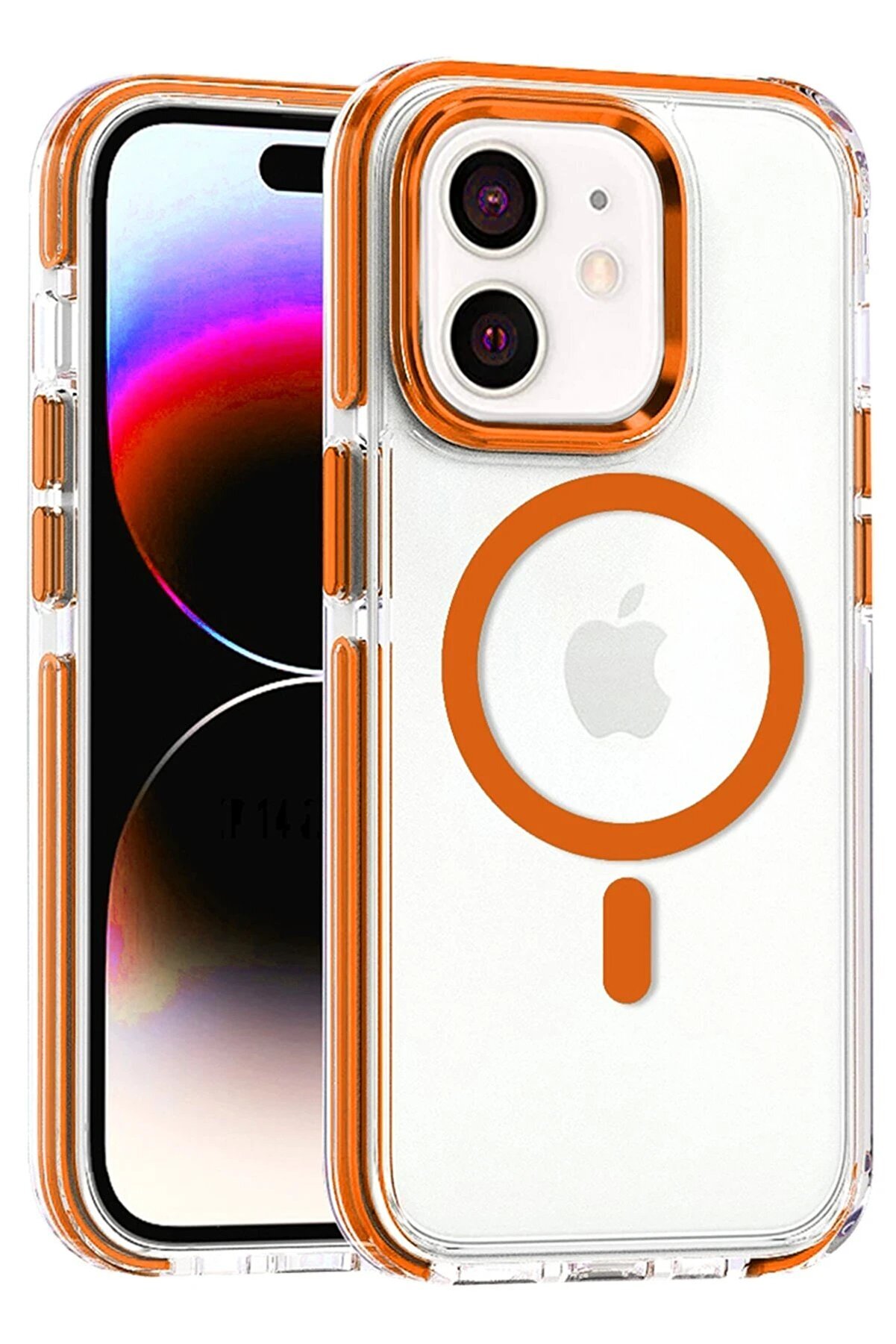 CepteToptan iPhone 11 Bella Magsafe Kapak - Turuncu - DROPX7033-4858