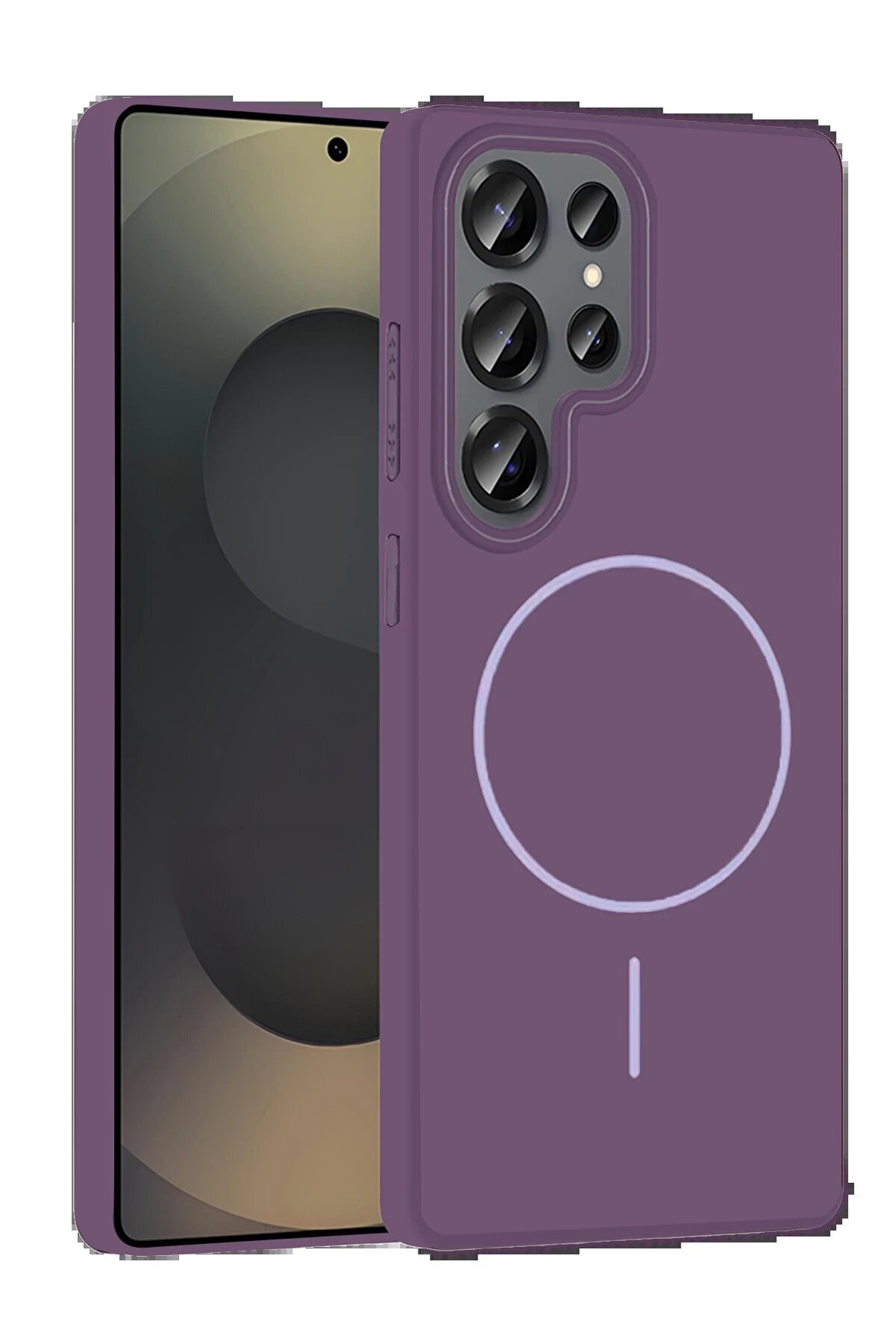 CepteToptan Samsung Galaxy S25 Ultra Broş Magsafe Kapak - Mor - DROPX3442-8519