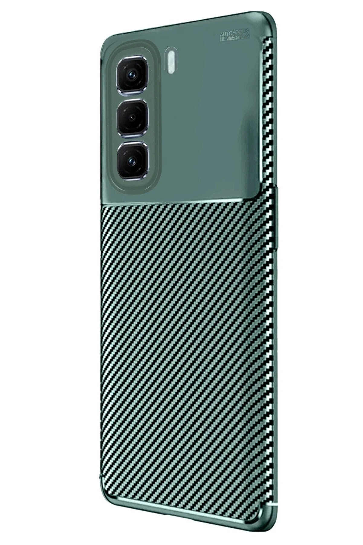 İnfi̇ni̇x Hot 50 4G Kılıf Auto Focus Karbon Kapak - Koyu Yeşi̇l - Dropx5368-1244