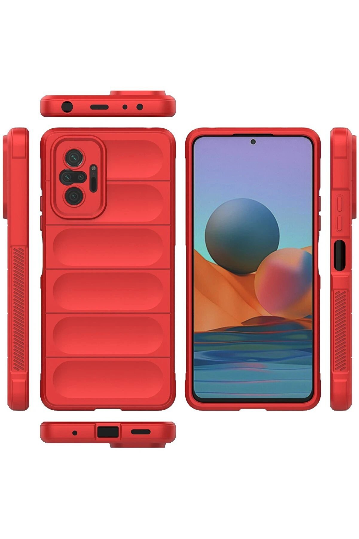 Xi̇aomi̇ Redmi̇ Note 10 Pro Kılıf Opti̇mum Si̇li̇kon - Kırmızı - Dropx8262-8136