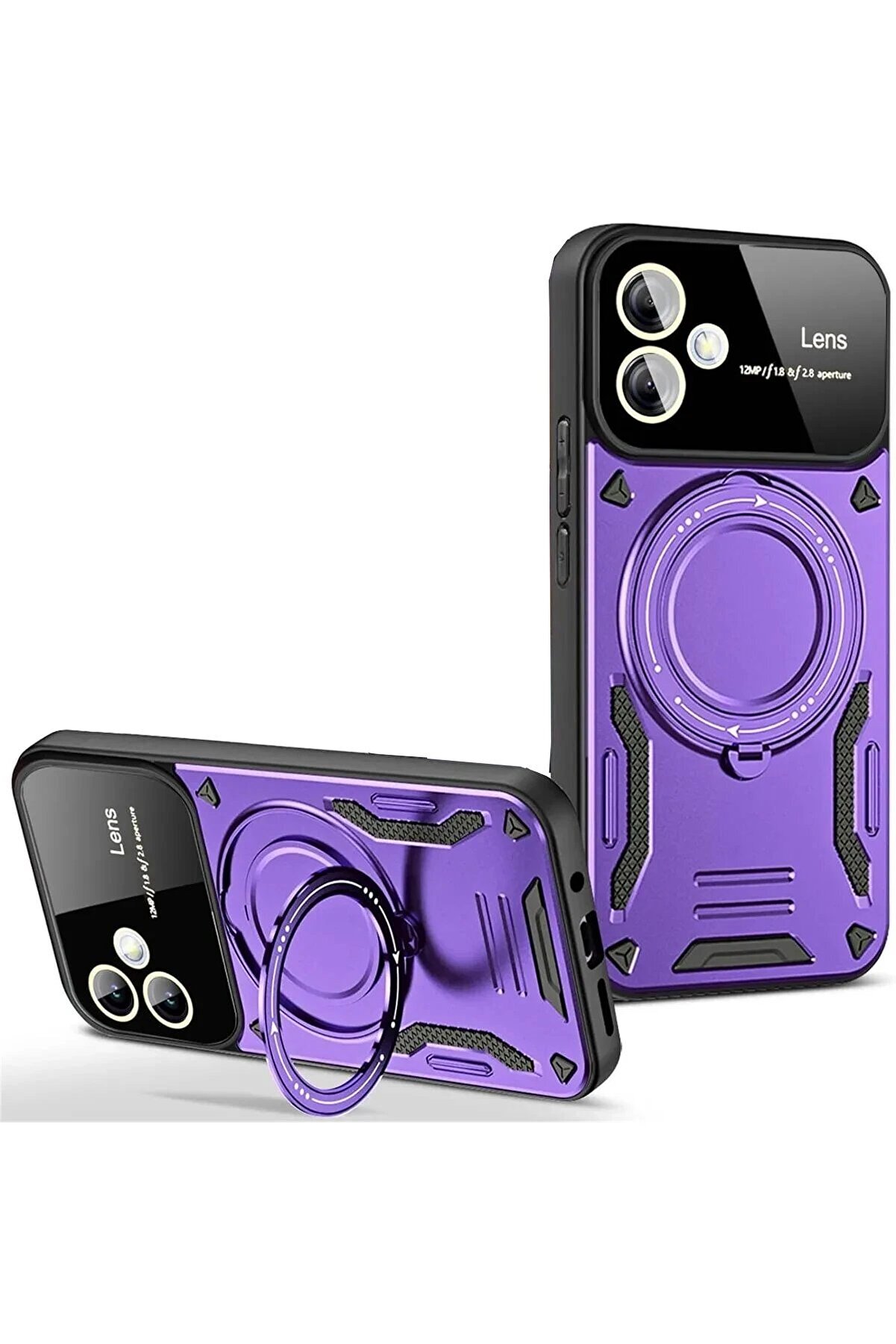 CepteToptan Samsung Galaxy A06 Kılıf Joy Lens Standlı Kapak - Mor - DROPX7003-7825