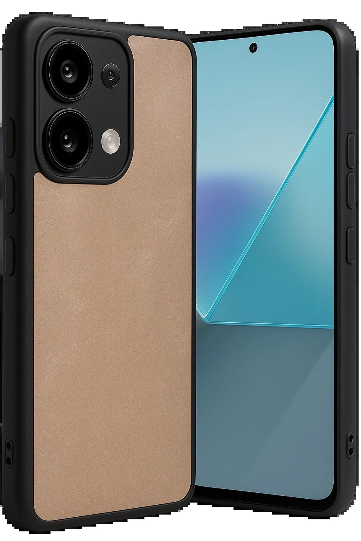 CepteToptan Xiaomi Redmi Note 13 4G Kılıf Aras Deri Kapak - Pudra - DROPX1636-7752