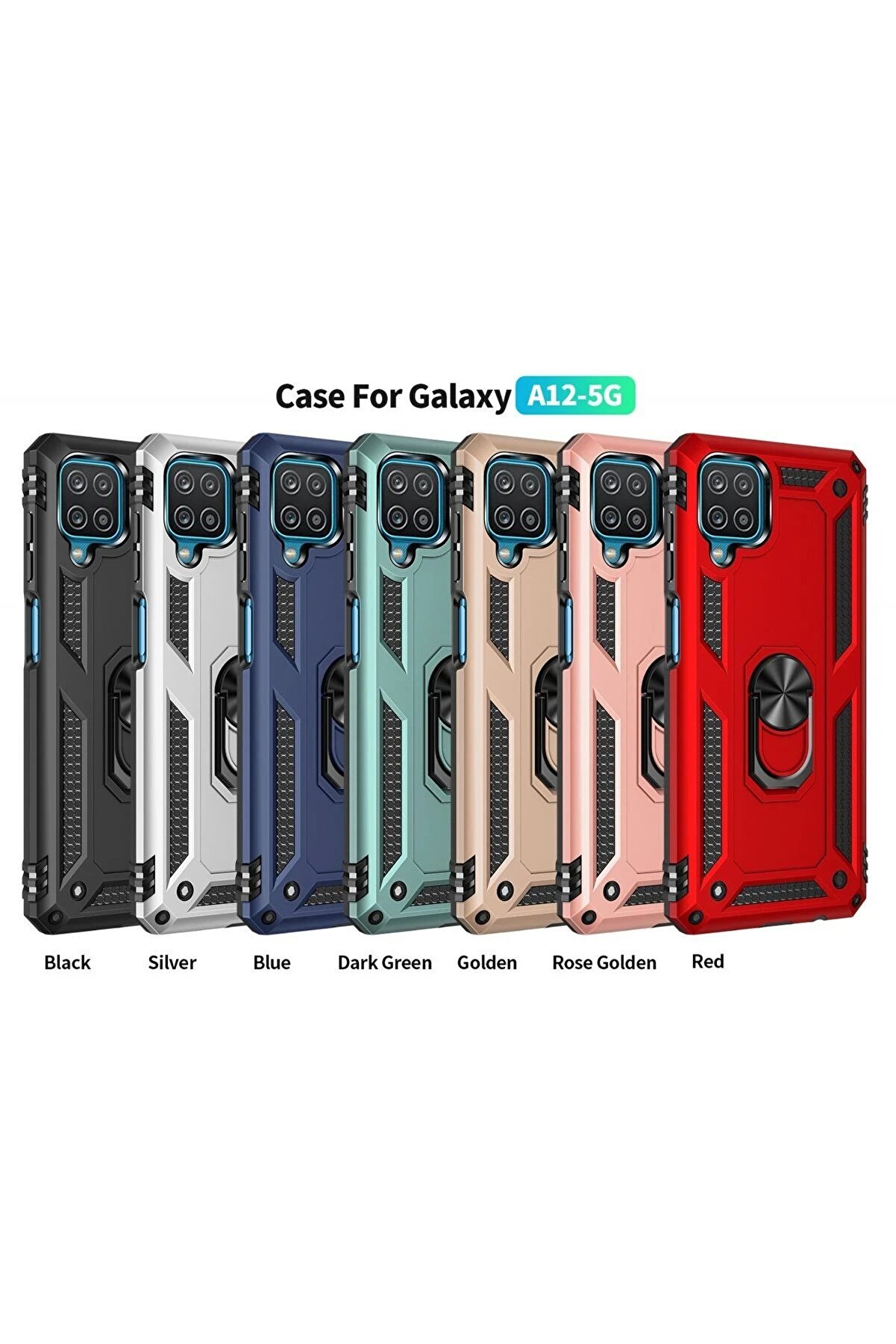 Samsung Galaxy A22 Kılıf Sofya Yüzüklü Si̇li̇kon Kapak - Gold - Dropx1247-2720