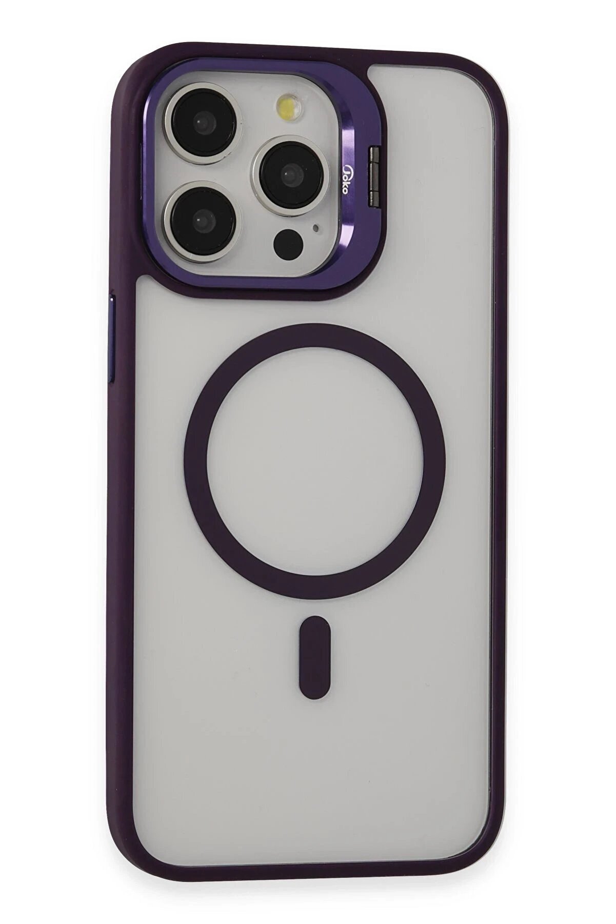 İphone 15 Pro Kılıf Roblox Lens Magsafe Standlı Kapak - Deri̇n Mor - Dropx7872-1836