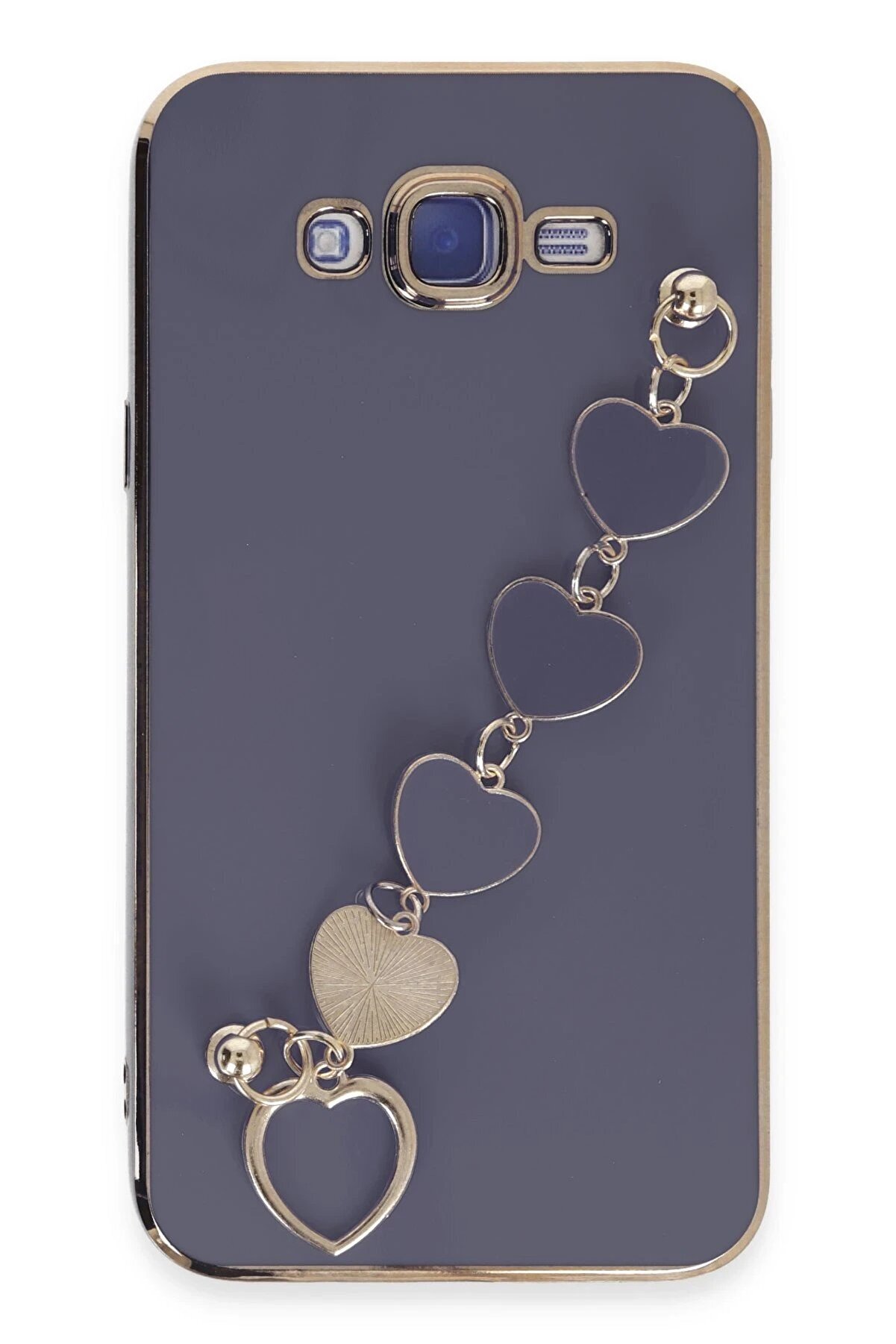 CepteToptan Samsung Galaxy J7 Kılıf Esila Silikon - Gri - DROPX5983-6483