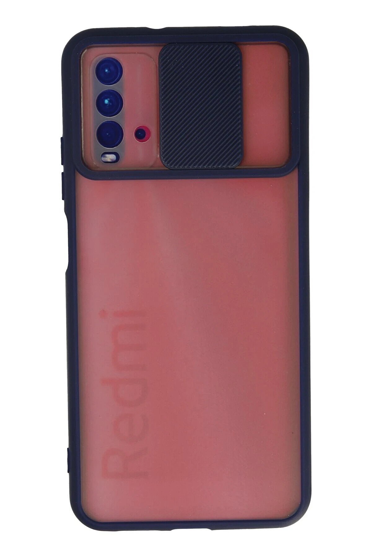 CepteToptan Xiaomi Redmi 9T Kılıf Palm Buzlu Kamera Sürgülü Silikon - Lacivert - DROPX7130-1082