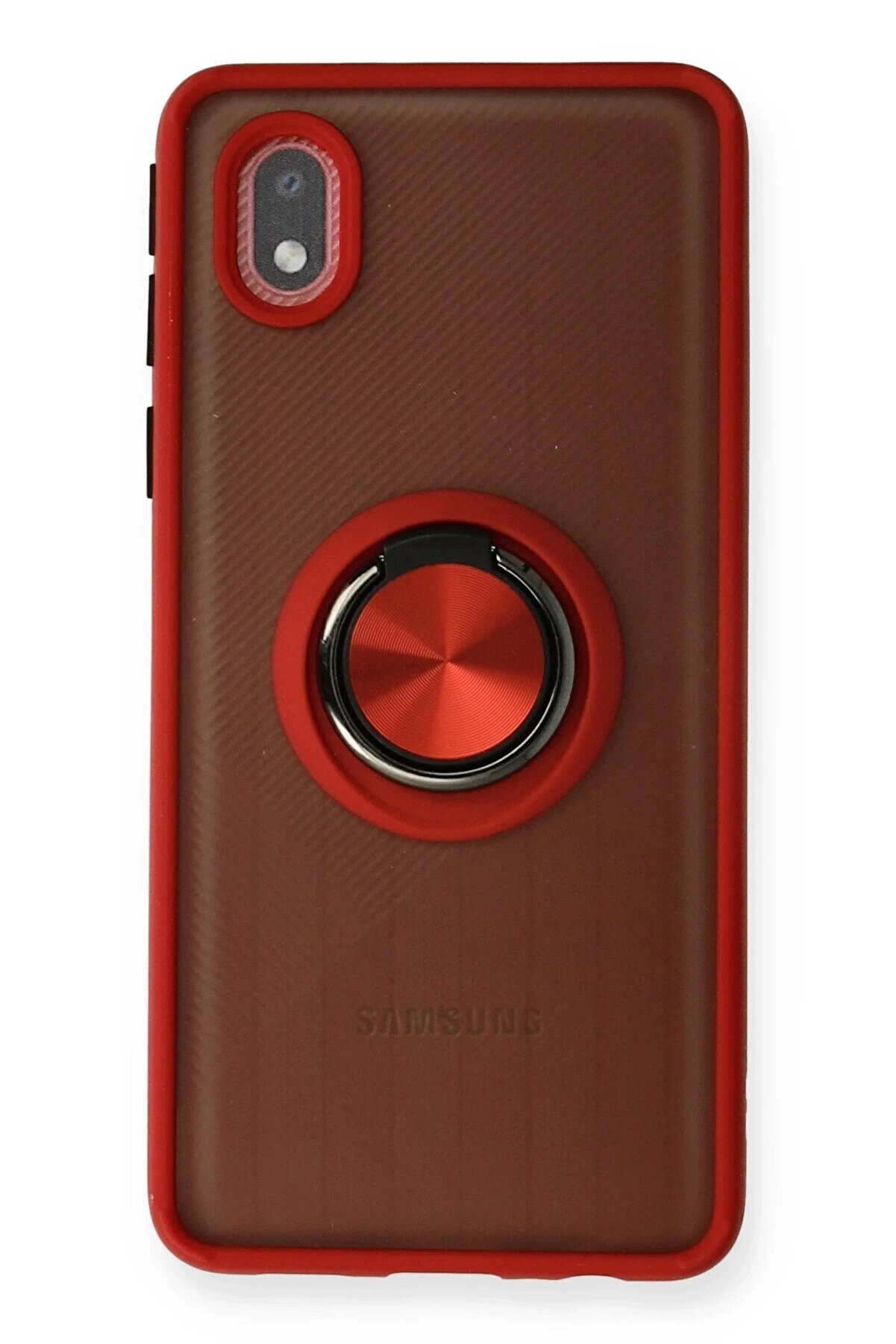 CepteToptan Samsung Galaxy A01 Core Kılıf Montreal Y&uuml;z&uuml;kl&uuml; Silikon Kapak - Kırmızı - DROPX9091-5133
