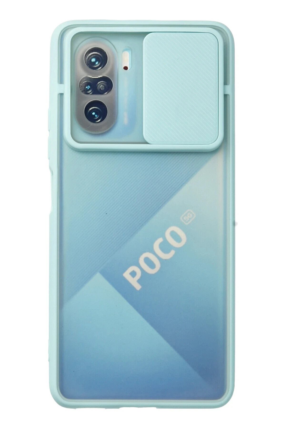 CepteToptan Xiaomi Poco F3 Kılıf Palm Buzlu Kamera Sürgülü Silikon - Turkuaz - DROPX3649-6771