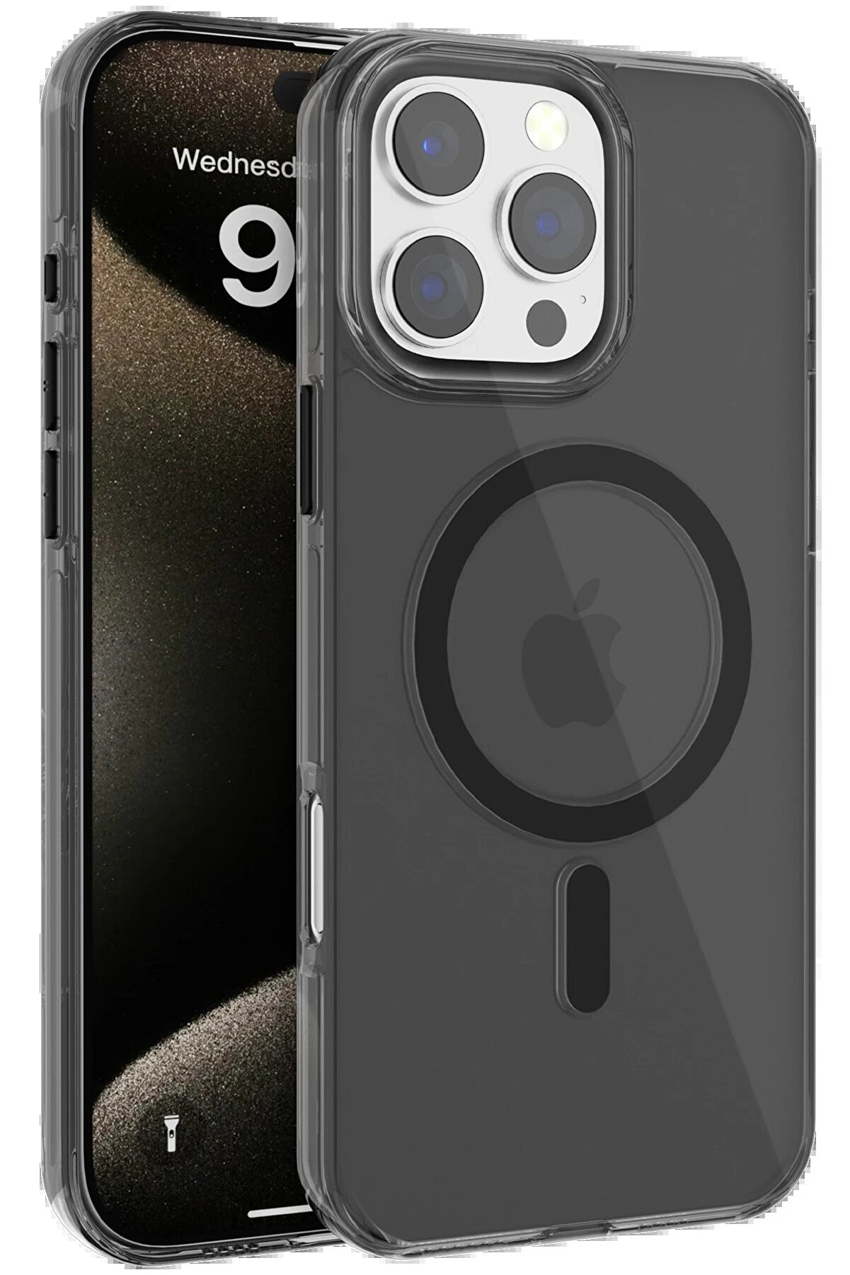 CepteToptan iPhone 16 Pro Gleam PC Sert Magsafe Kılıf - Siyah - DROPX8125-3107