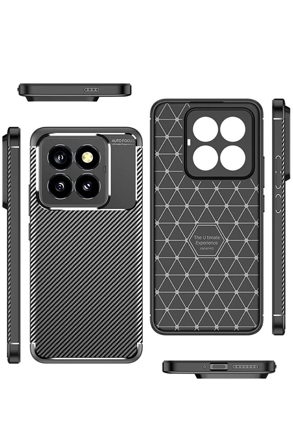 Xi̇aomi̇ Mi̇ 14T Pro Kılıf Auto Focus Karbon Kapak - Si̇yah - Dropx7305-6442