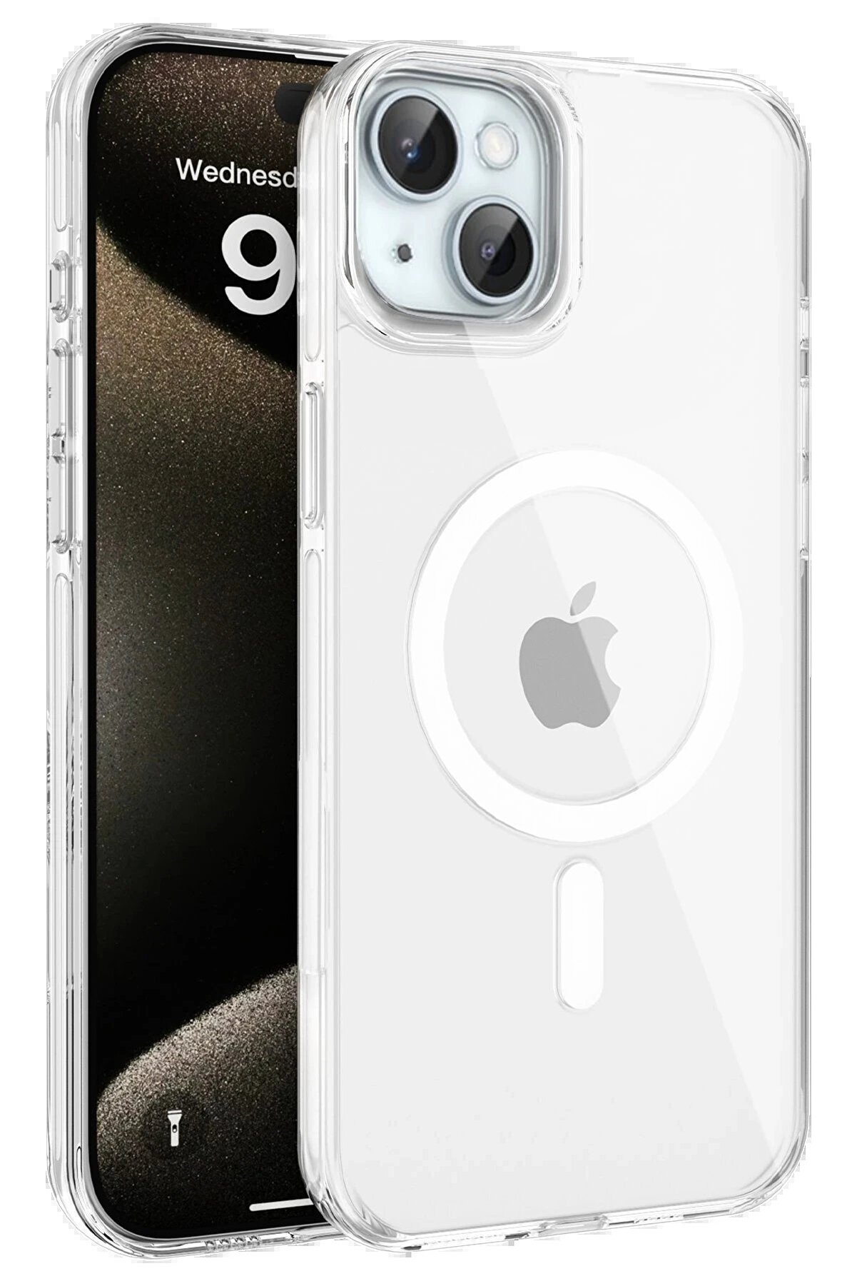CepteToptan iPhone 15 Gleam PC Sert Magsafe Kılıf - Şeffaf - DROPX4303-8755