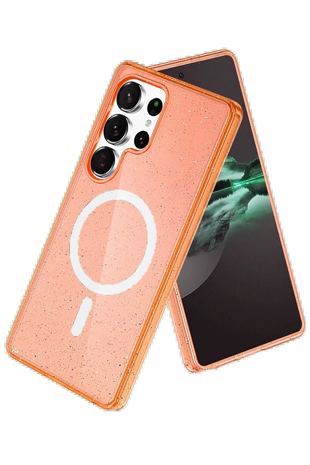 CepteToptan Samsung Galaxy S25 Ultra Star Magsafe Kapak - Turuncu - DROPX6176-3448