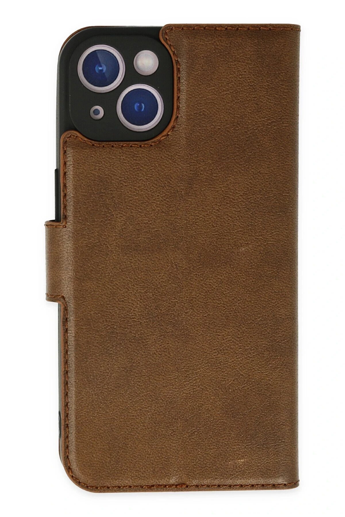 CepteToptan iPhone 14 Plus Kılıf Trend S Plus Kapaklı Kılıf - Taba - DROPX5974-6576