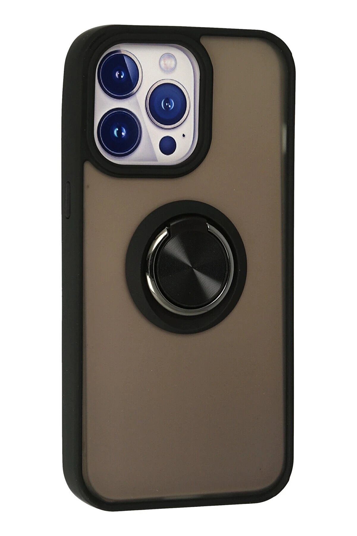 İphone 13 Pro Max Kılıf Montreal Yüzüklü Si̇li̇kon Kapak - Si̇yah - Dropx6169-4430