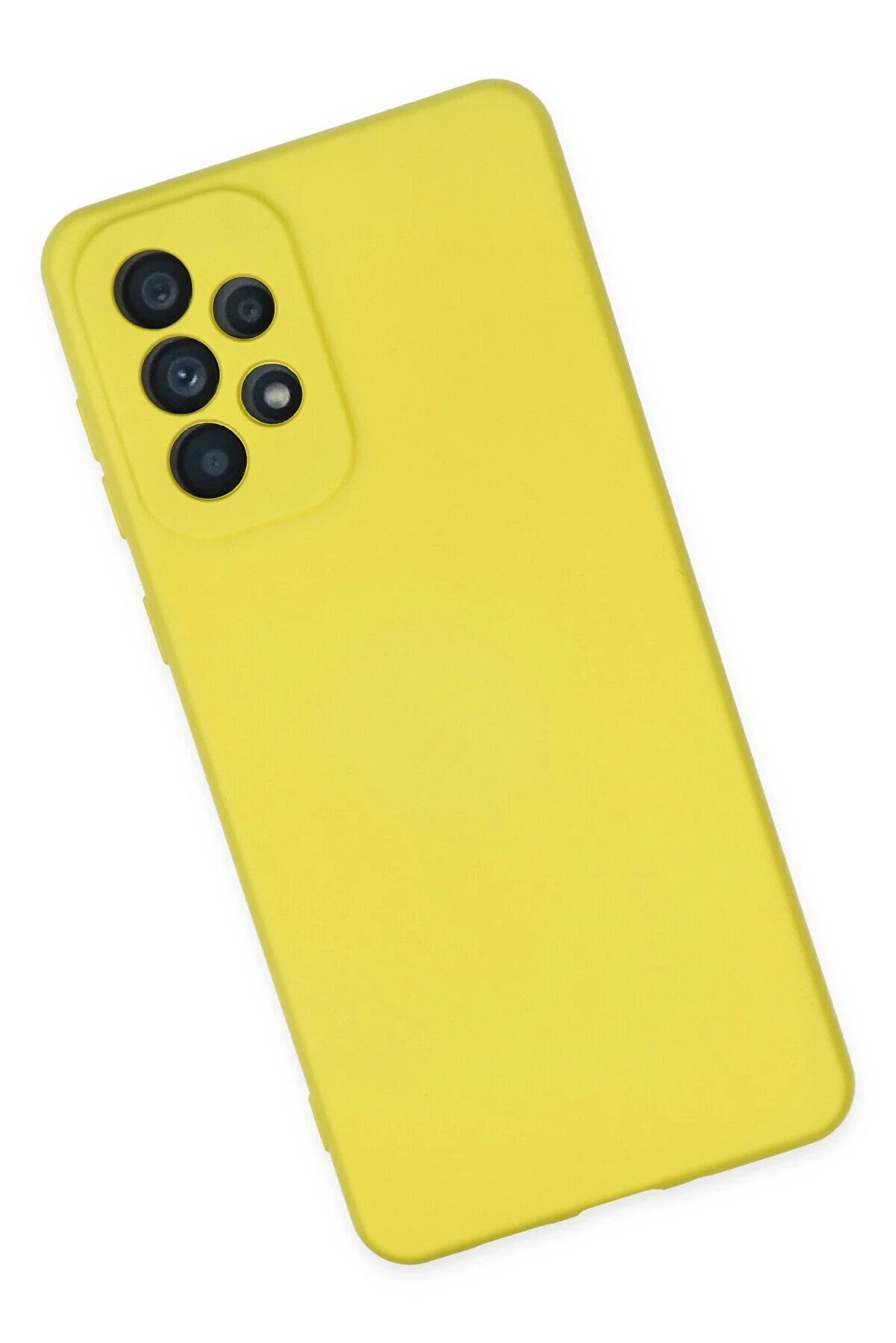 Samsung Galaxy A23 4G Kılıf Nano İçi̇ Kadi̇fe Si̇li̇kon - Sarı - Dropx3760-4531