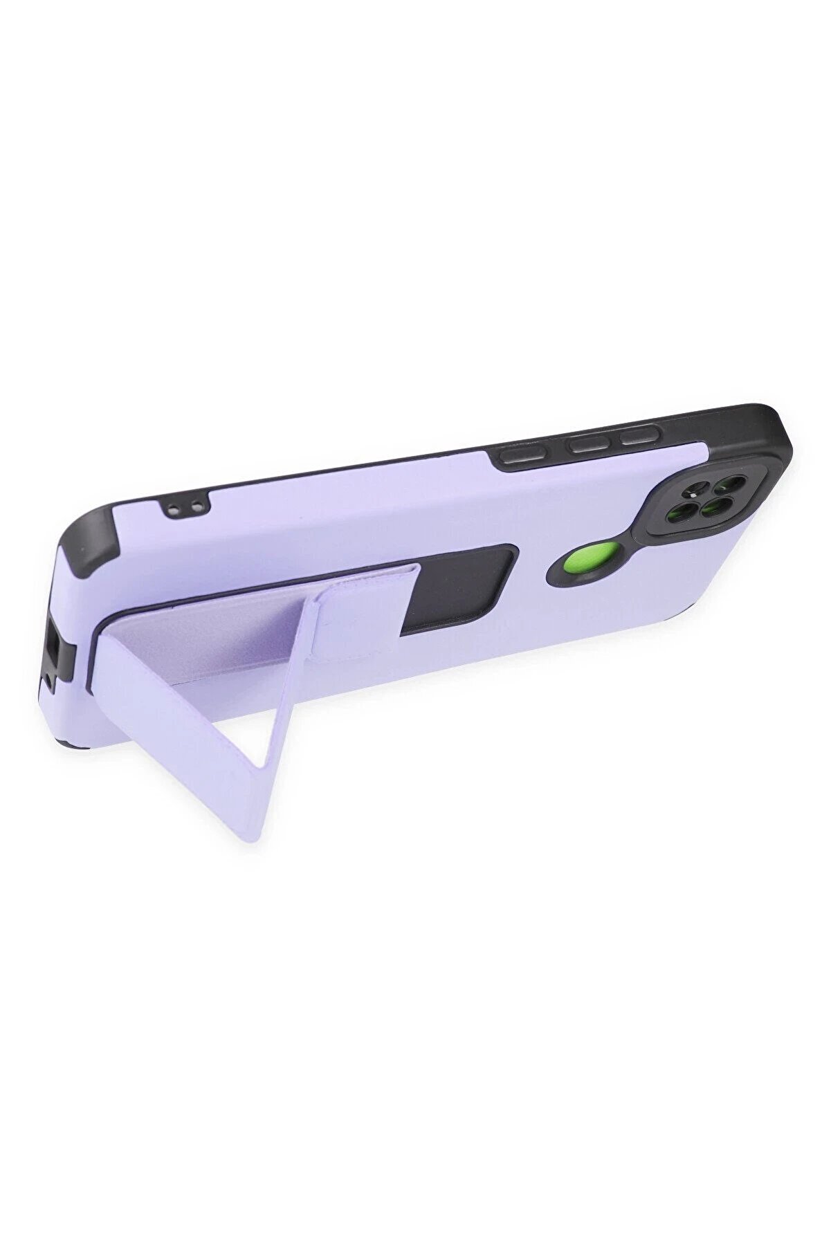 Xi̇aomi̇ Redmi̇ 9C Kılıf Mega Standlı Si̇li̇kon - Li̇la - Dropx3248-2683
