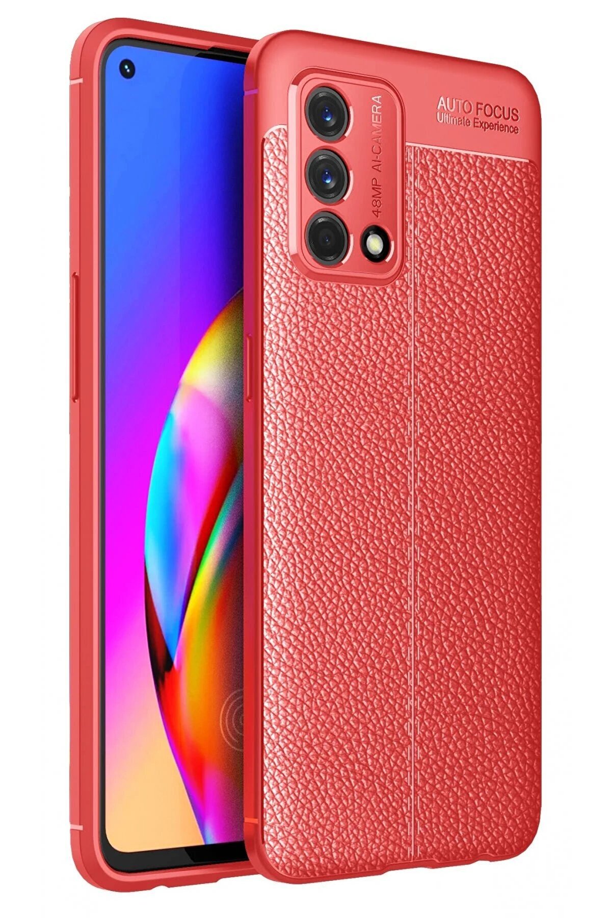 CepteToptan Oppo A74 4G Kılıf Auto Focus Kapak - Kırmızı - DROPX5143-7927