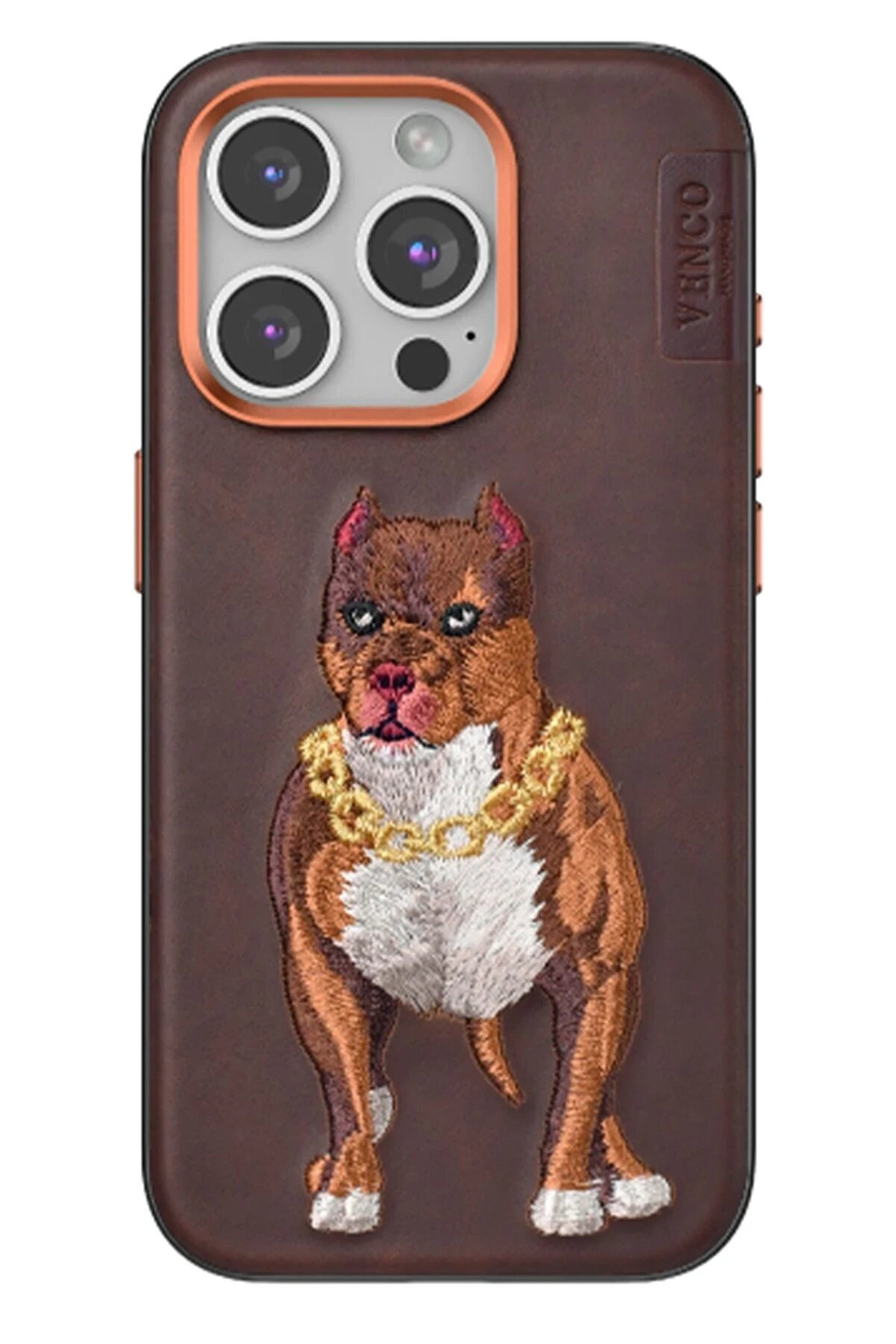 CepteToptan iPhone 15 Pro Perma Desenli Kapak - Kahverengi - DROPX3841-7226