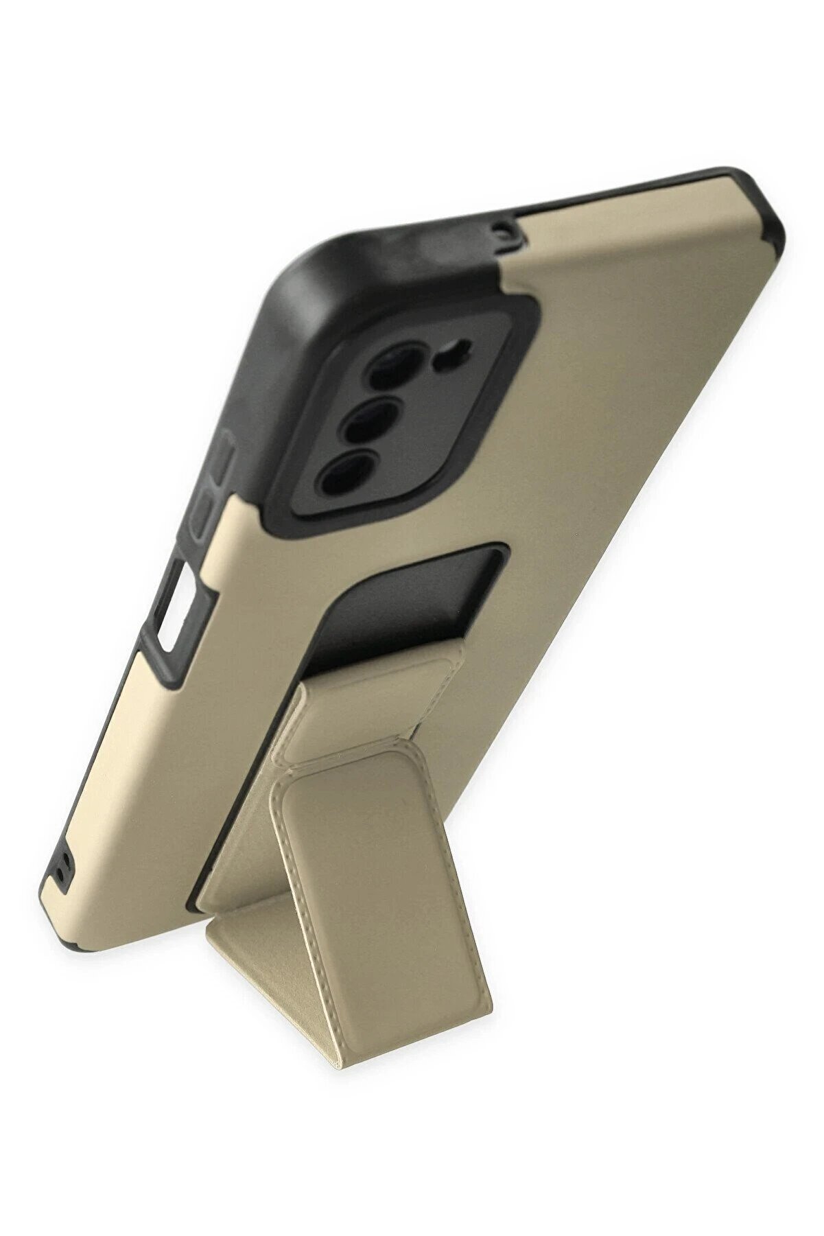 Samsung Galaxy A03S Kılıf Mega Standlı Si̇li̇kon - Gold - Dropx7130-4806