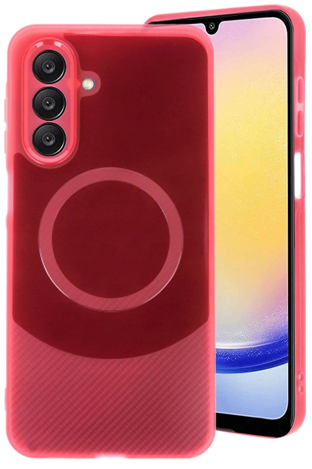 Samsung A26 Kılıf Maya Karbon Kapak - Bordo - Dropx2163-5975