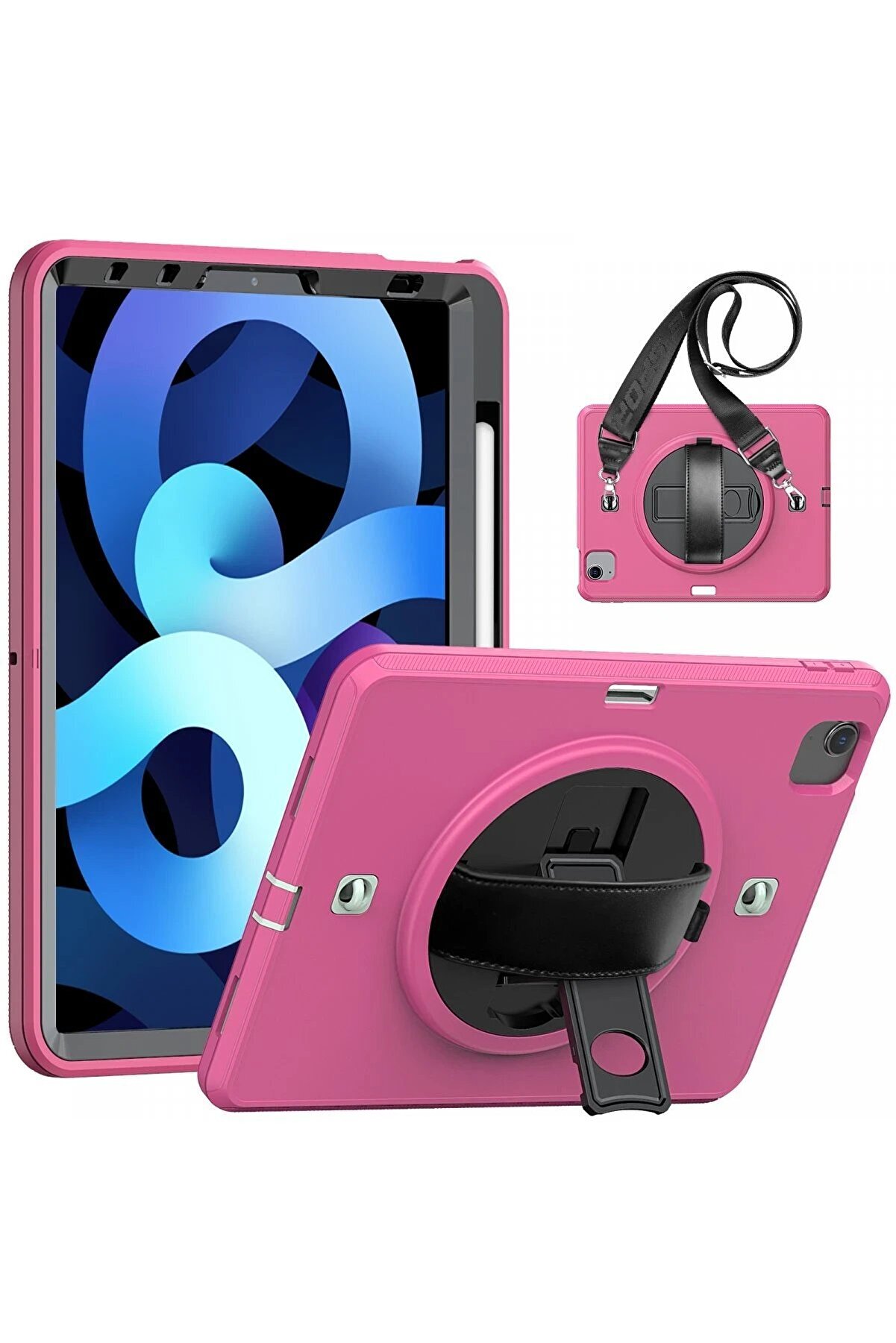 CepteToptan iPad Pro 11 (2020) Kılıf Strap-C Otterbox Tablet Kapak - Pembe - DROPX5551-6043