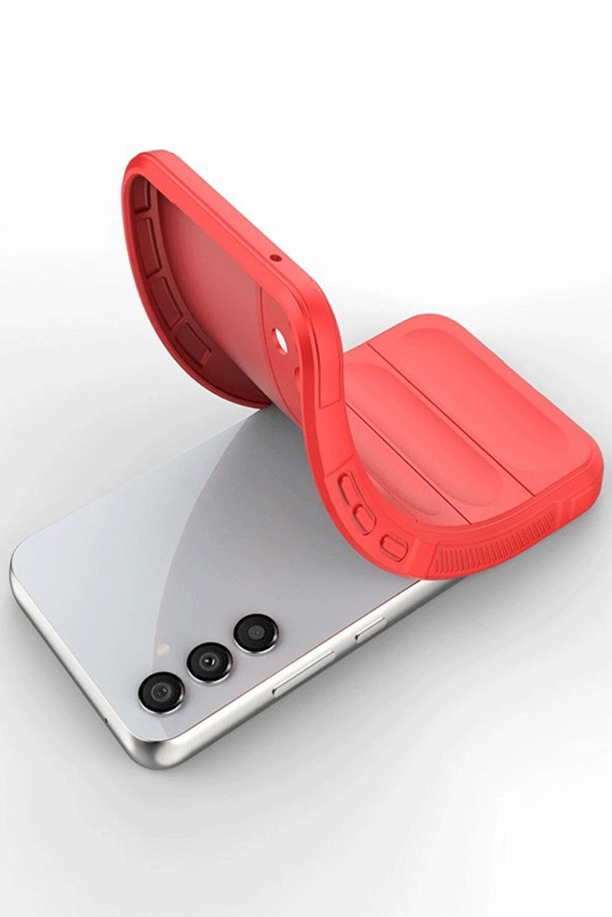 CepteToptan Samsung A56 Kılıf Optimum Silikon - Kırmızı - DROPX7050-4142