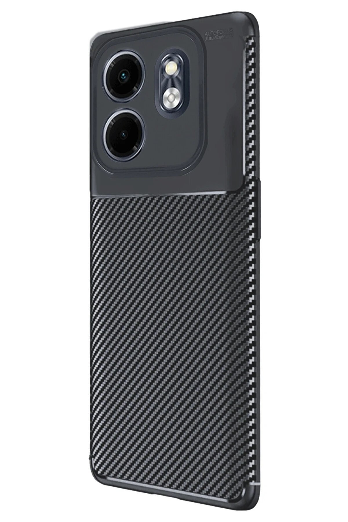CepteToptan İnfinix Smart 9 Kılıf Auto Focus Karbon Kapak - Siyah - DROPX8789-3814