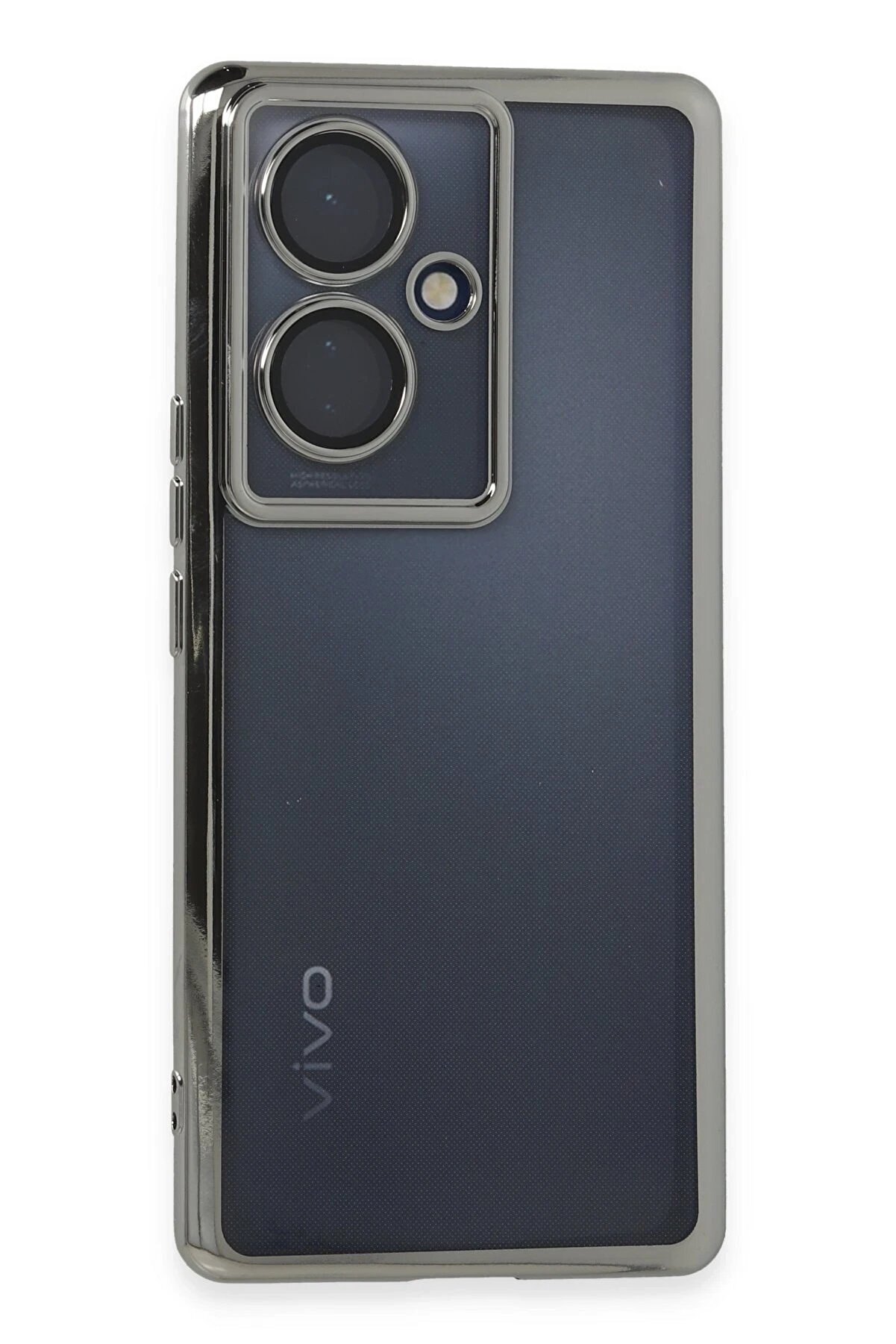 CepteToptan Vivo V29 Lite Kılıf Lensli Silikon - Gümüş - DROPX7916-3396