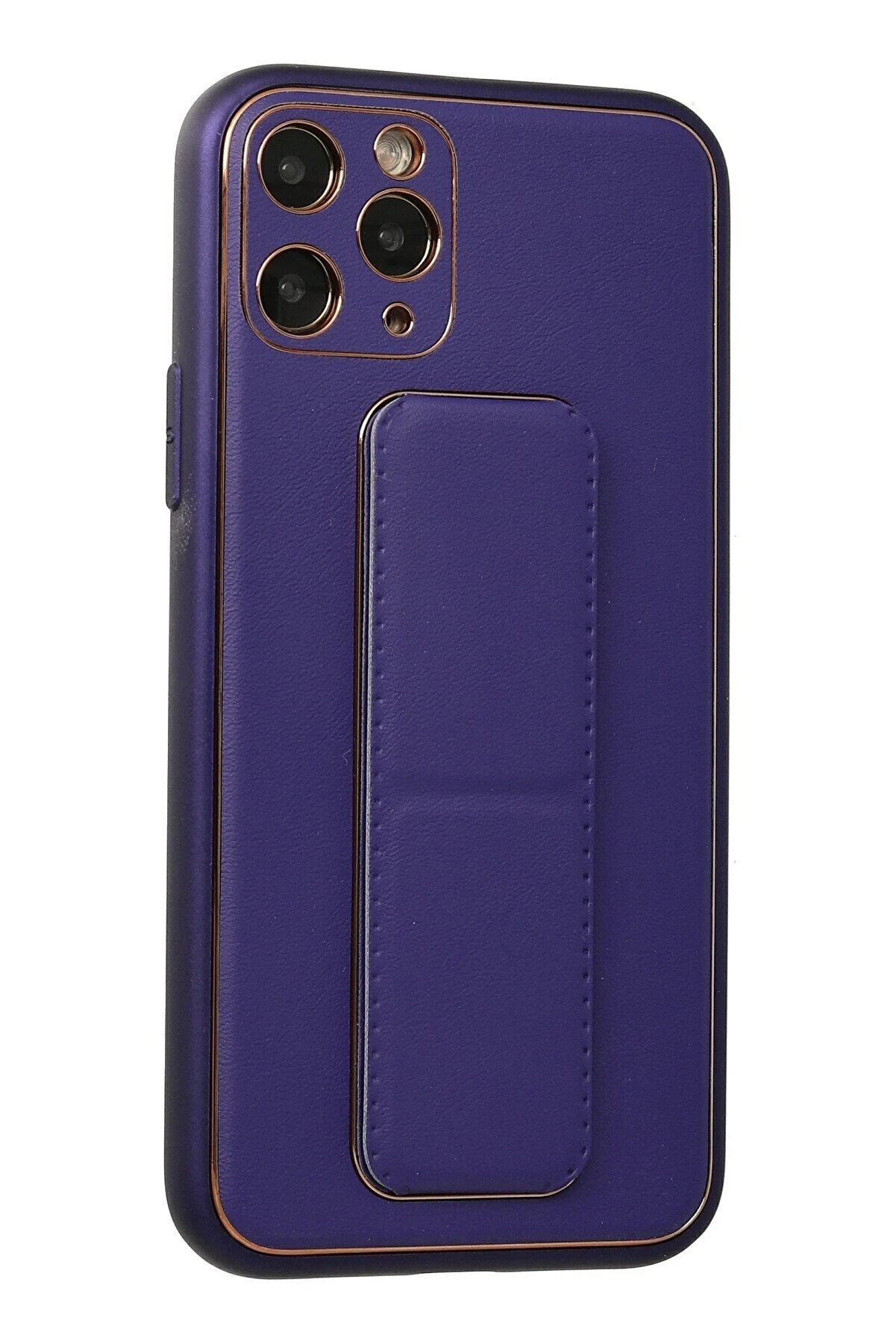 İphone 11 Pro Kılıf Coco Deri̇ Standlı Kapak - Mor - Dropx2331-4988