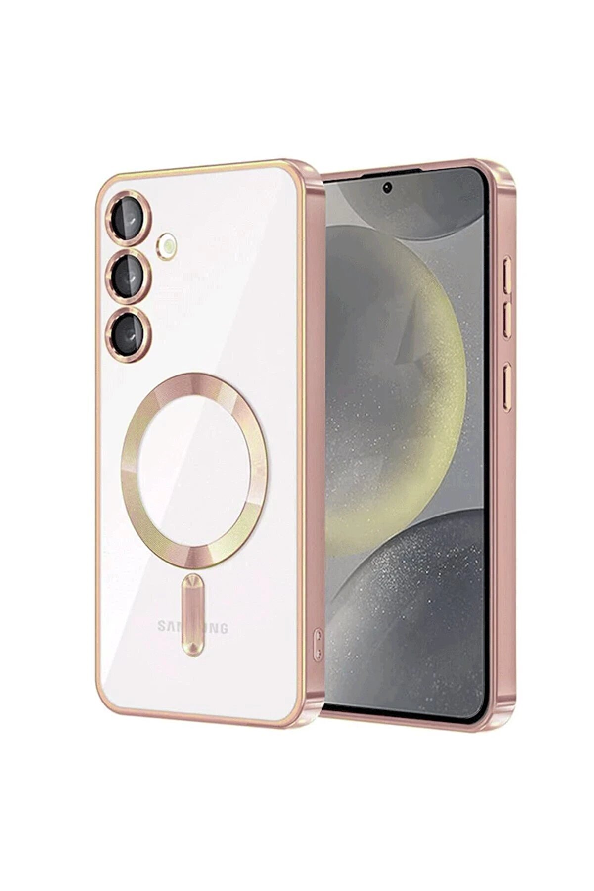 CepteToptan Samsung Galaxy S23 Kılıf Kross Magneticsafe Kapak - Rose - DROPX2559-9796