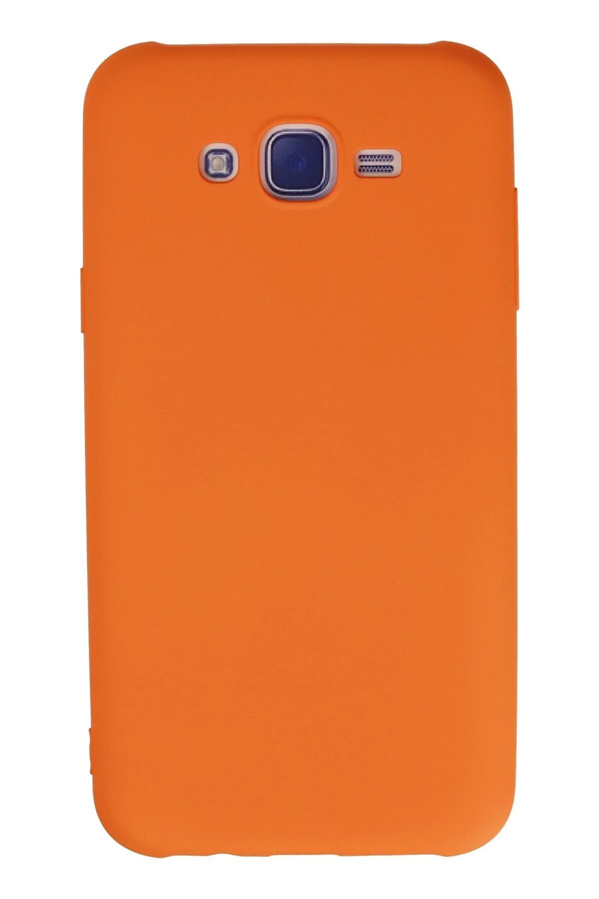 CepteToptan Samsung Galaxy J7 Kılıf Nano i&ccedil;i Kadife Silikon - Turuncu - DROPX3932-3620