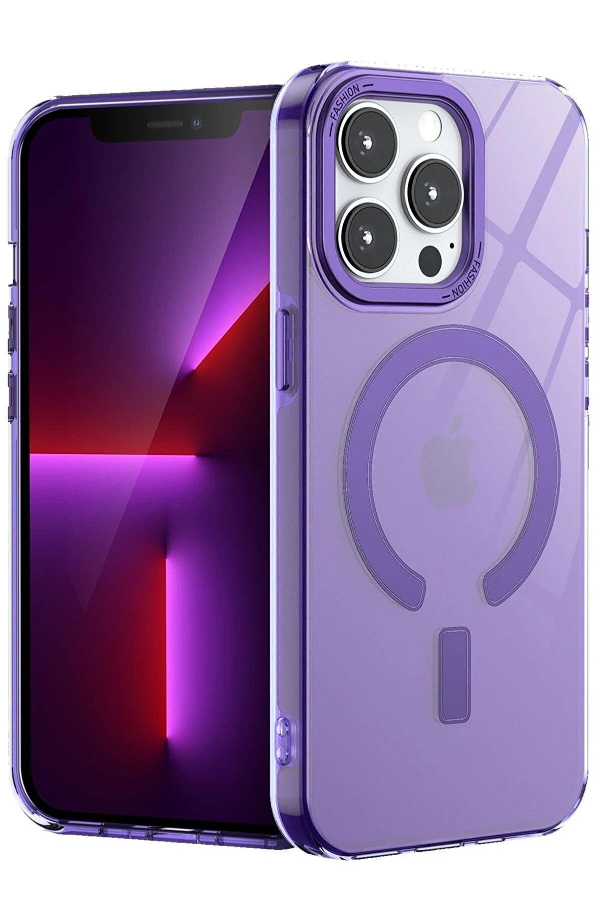 CepteToptan iPhone 13 Pro Kılıf Troy Magsafe Kapak - Mor - DROPX6016-1085
