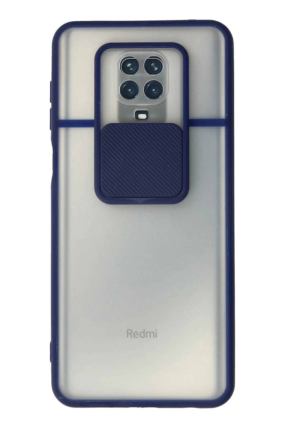 CepteToptan Xiaomi Redmi Note 9 Pro Kılıf Palm Buzlu Kamera Sürgülü Silikon - Lacivert - DROPX1610-1334