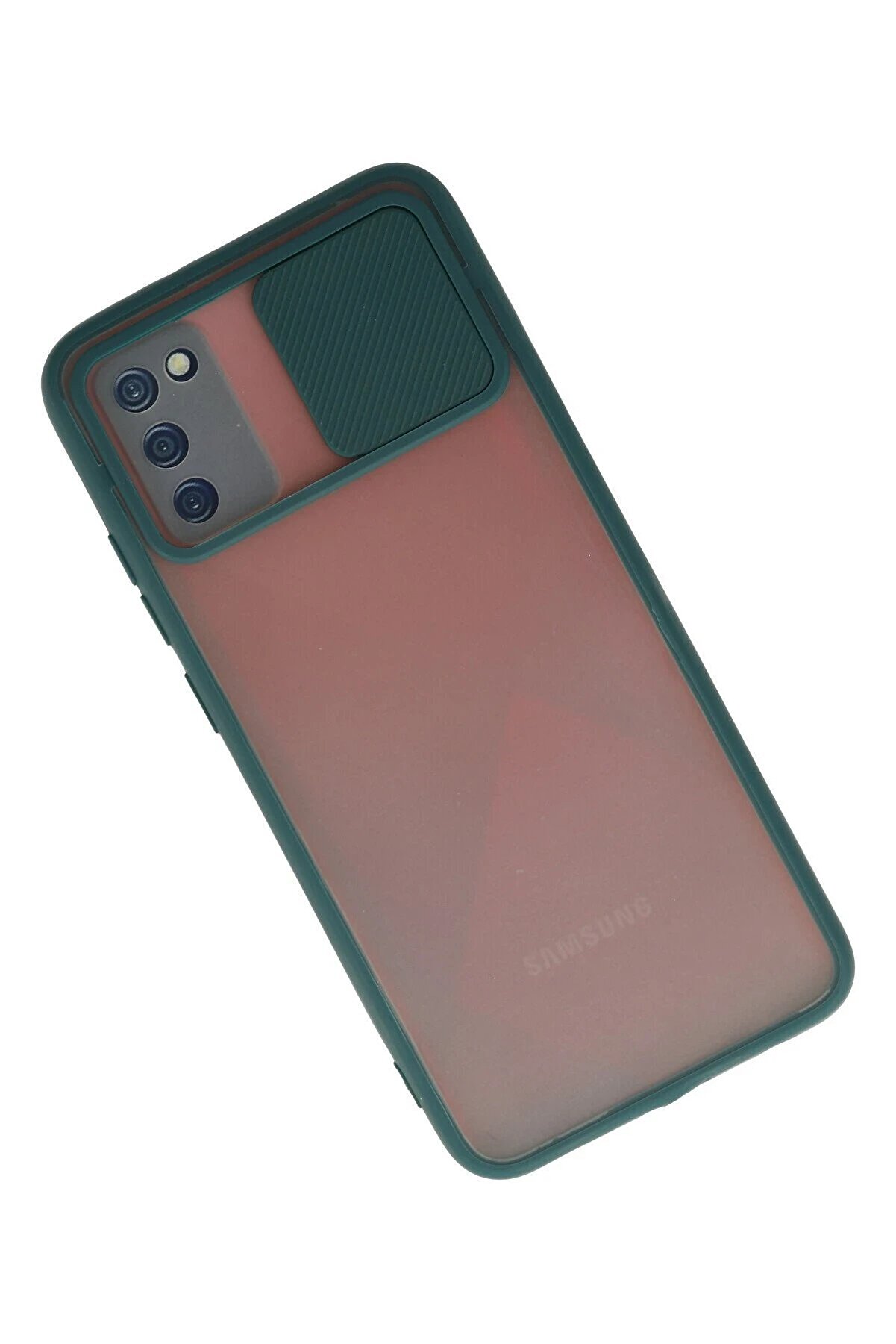 Samsung Galaxy A03S Kılıf Palm Buzlu Kamera Sürgülü Si̇li̇kon - Yeşi̇l - Dropx7142-7361